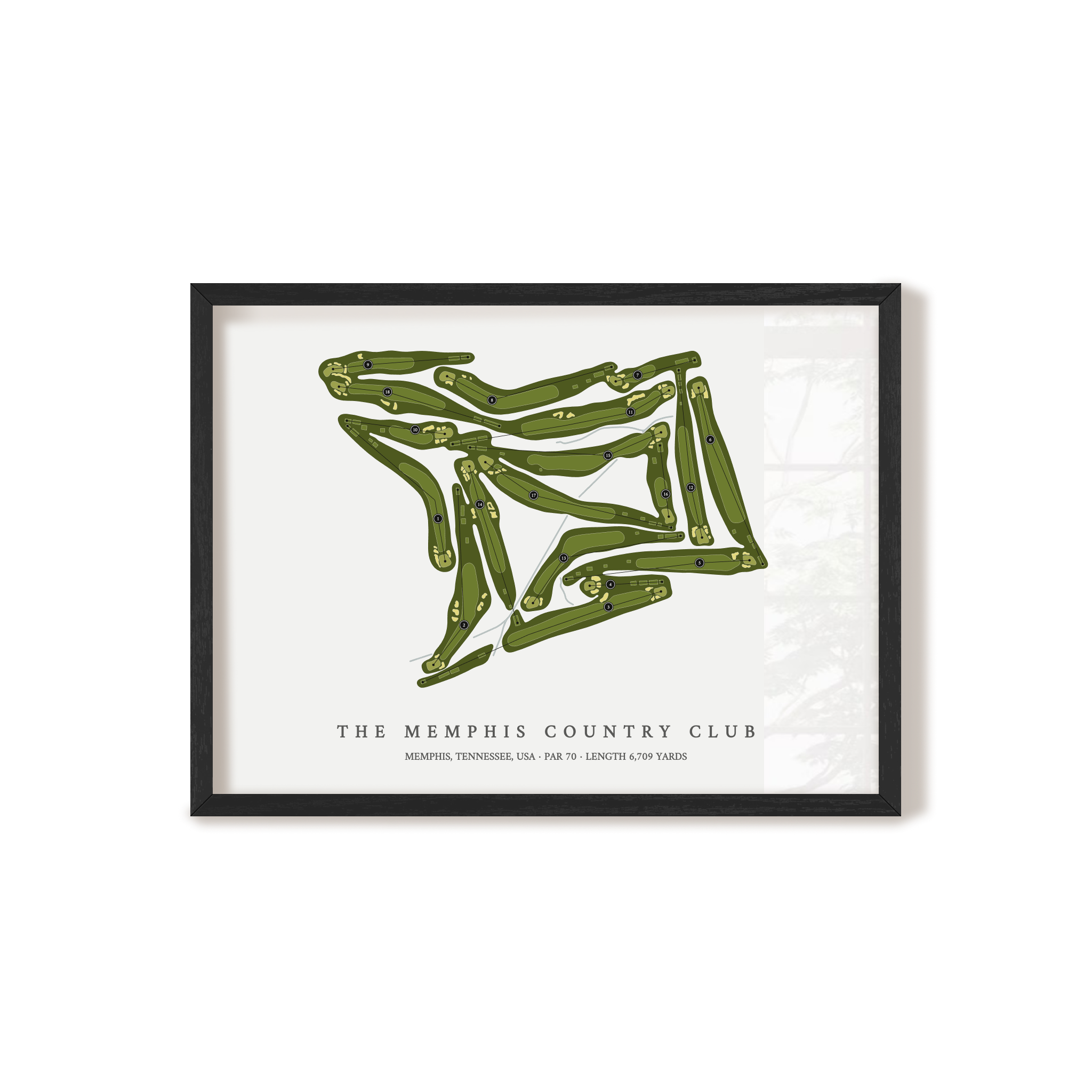 The Memphis Country Club | Golf Course Map | Black Frame