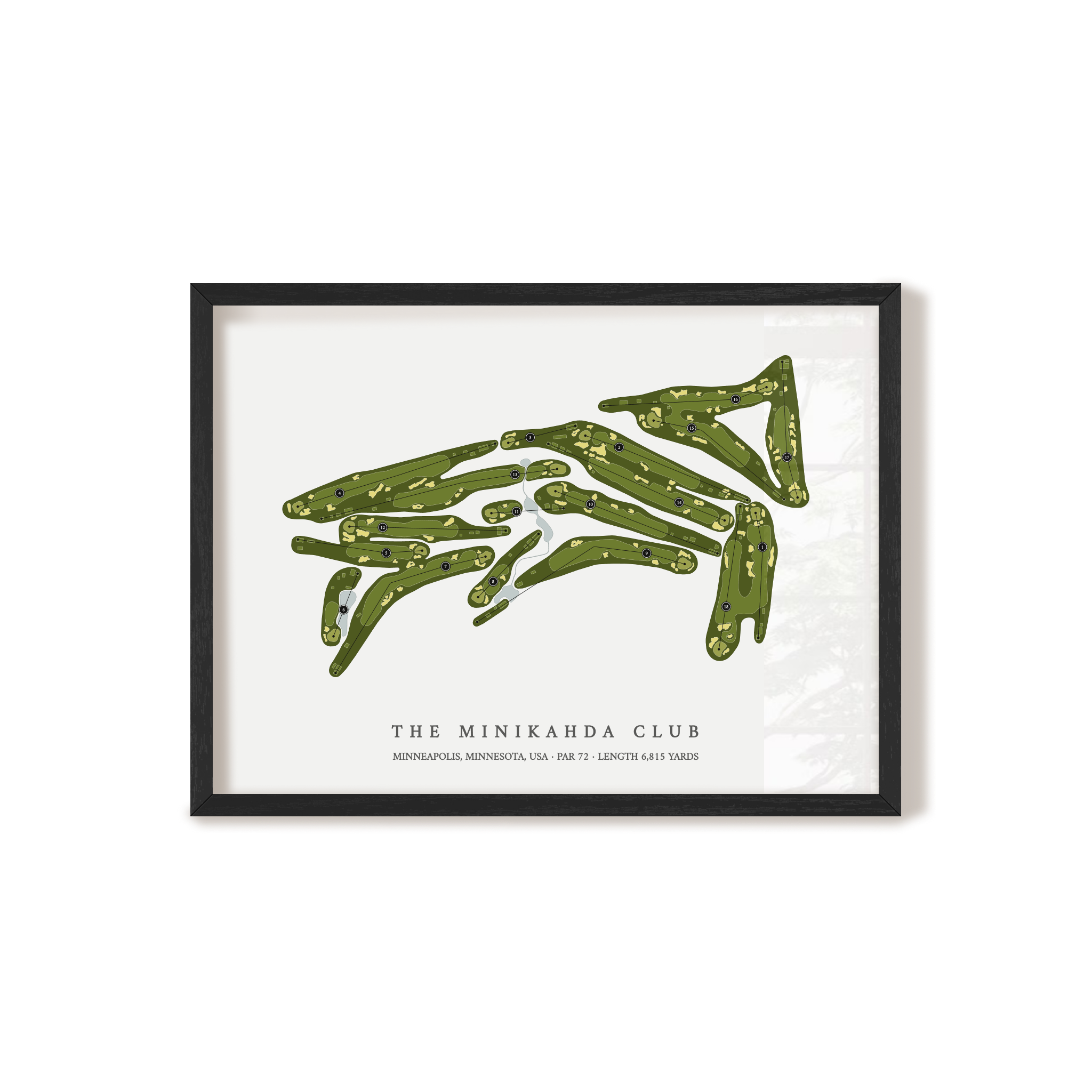 The Minikahda Club | Golf Course Map | Black Frame