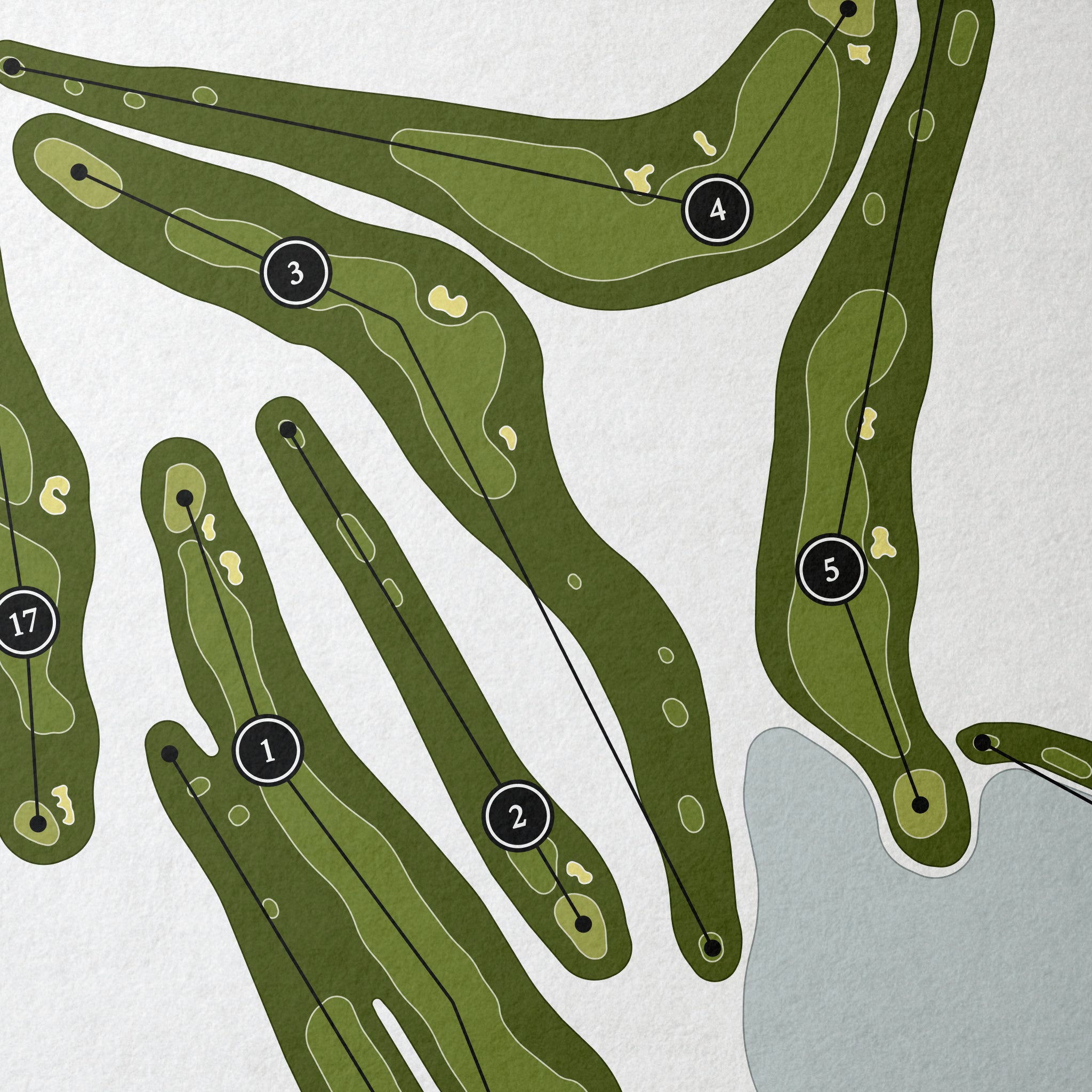 The Mountain Course at Spruce Peak | Golf Course Map | Close Up