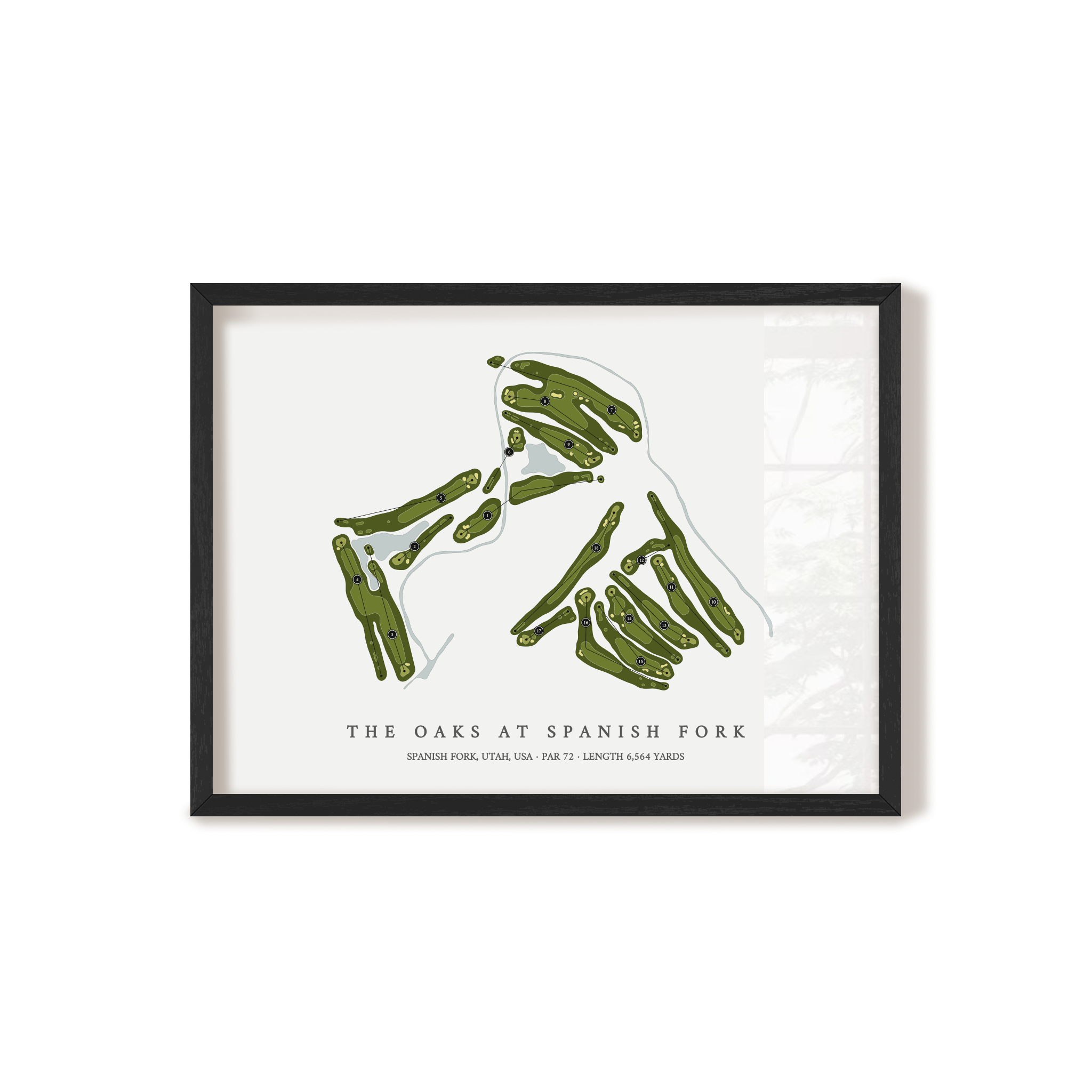 The Oaks at Spanish Fork | Golf Course Map | Black Frame