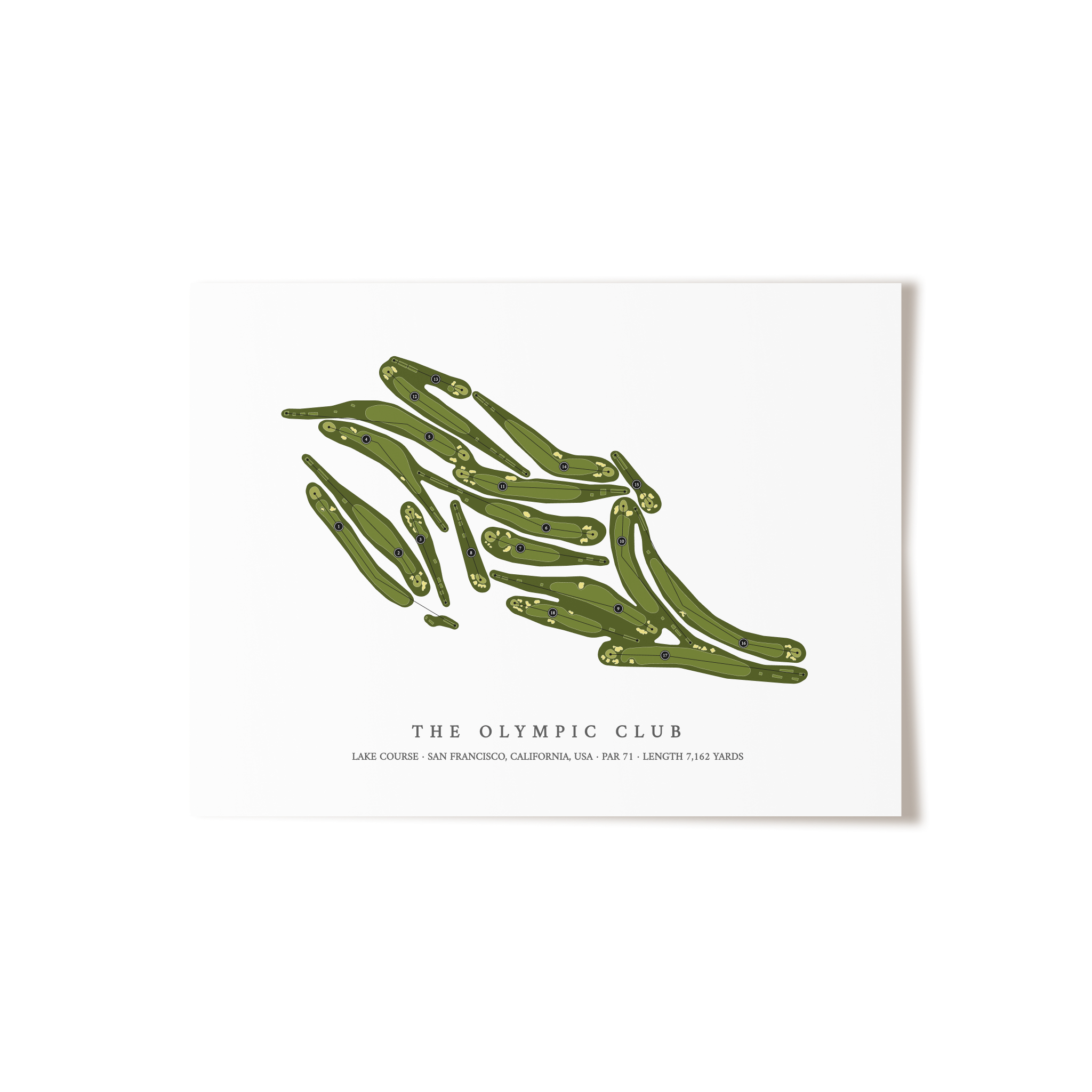 The Olympic Club - Lake Course | Golf Course Print | Unframed