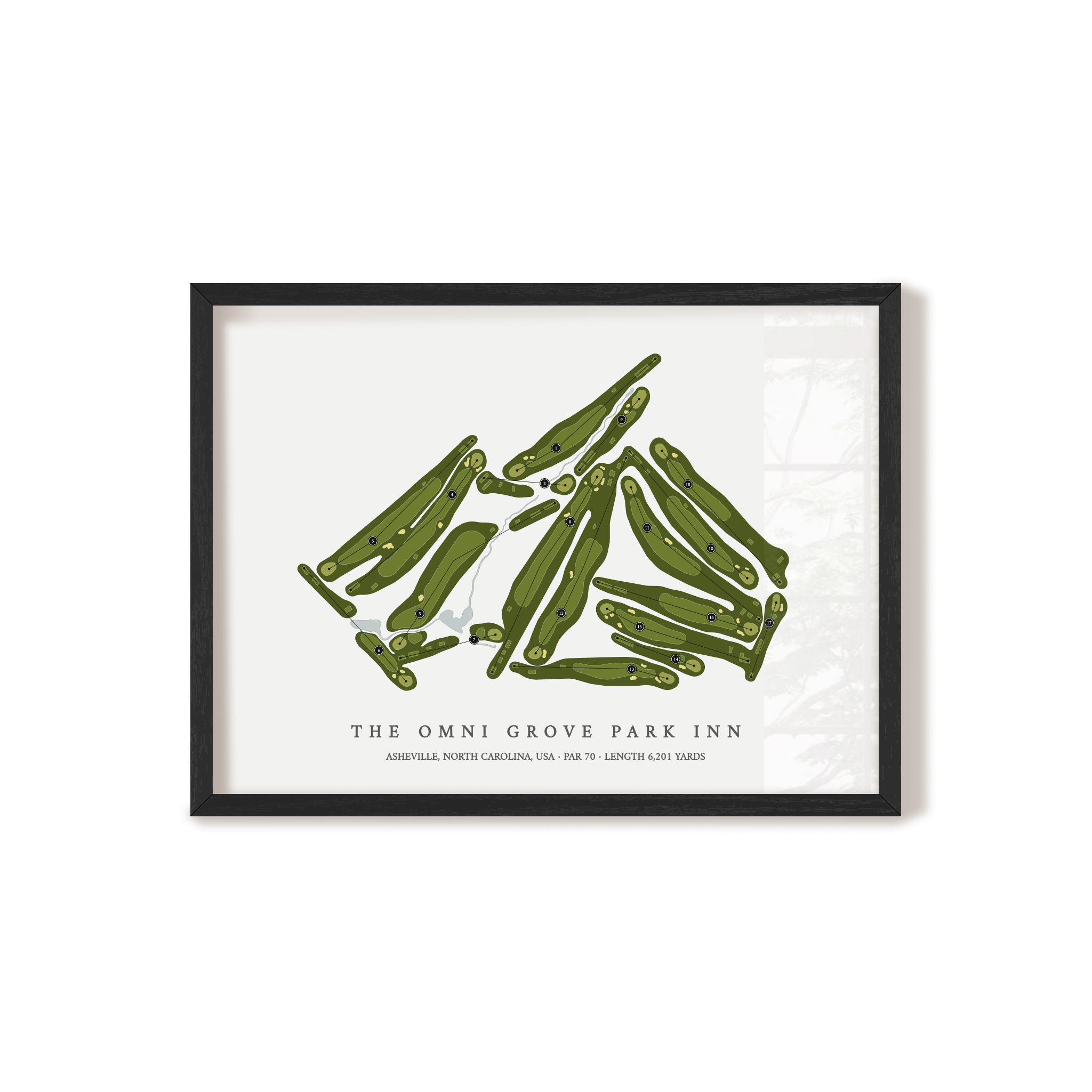 The Omni Grove Park Inn | Golf Course Map | Black Frame