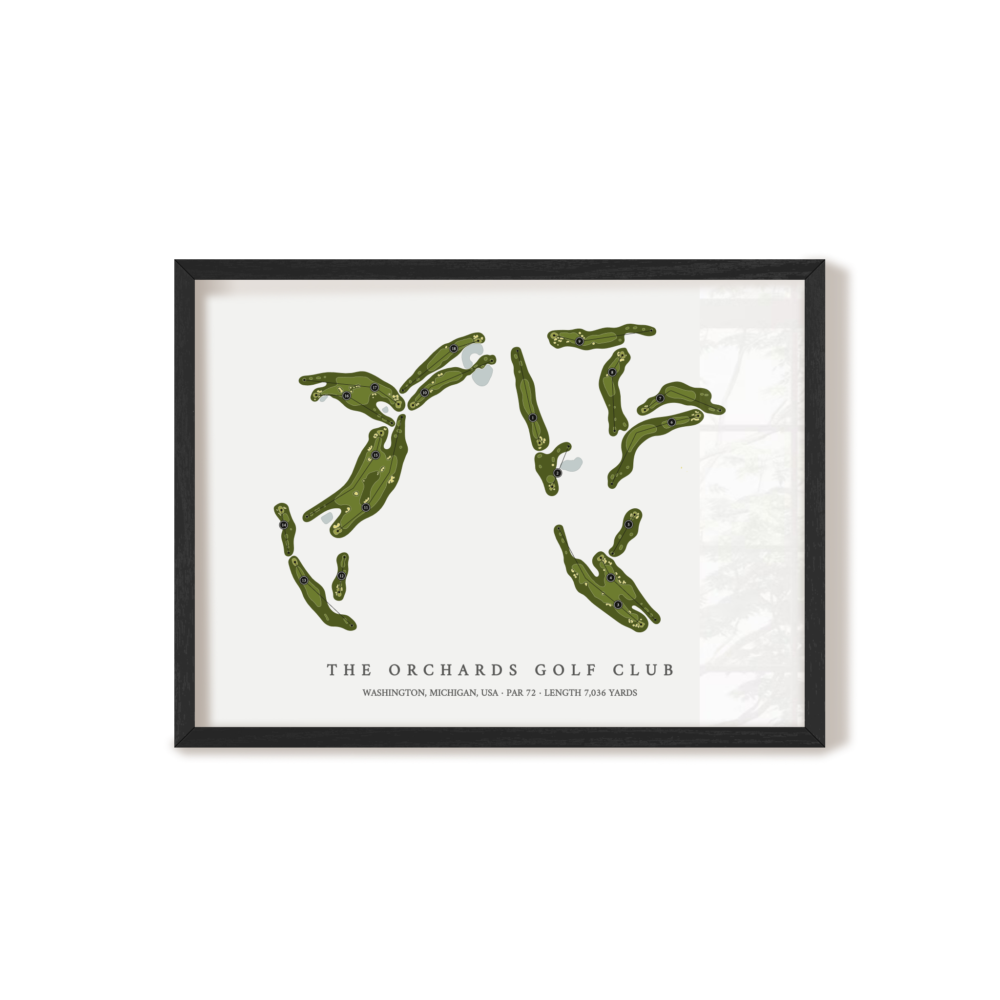 The Orchards Golf Club | Golf Course Map | Black Frame