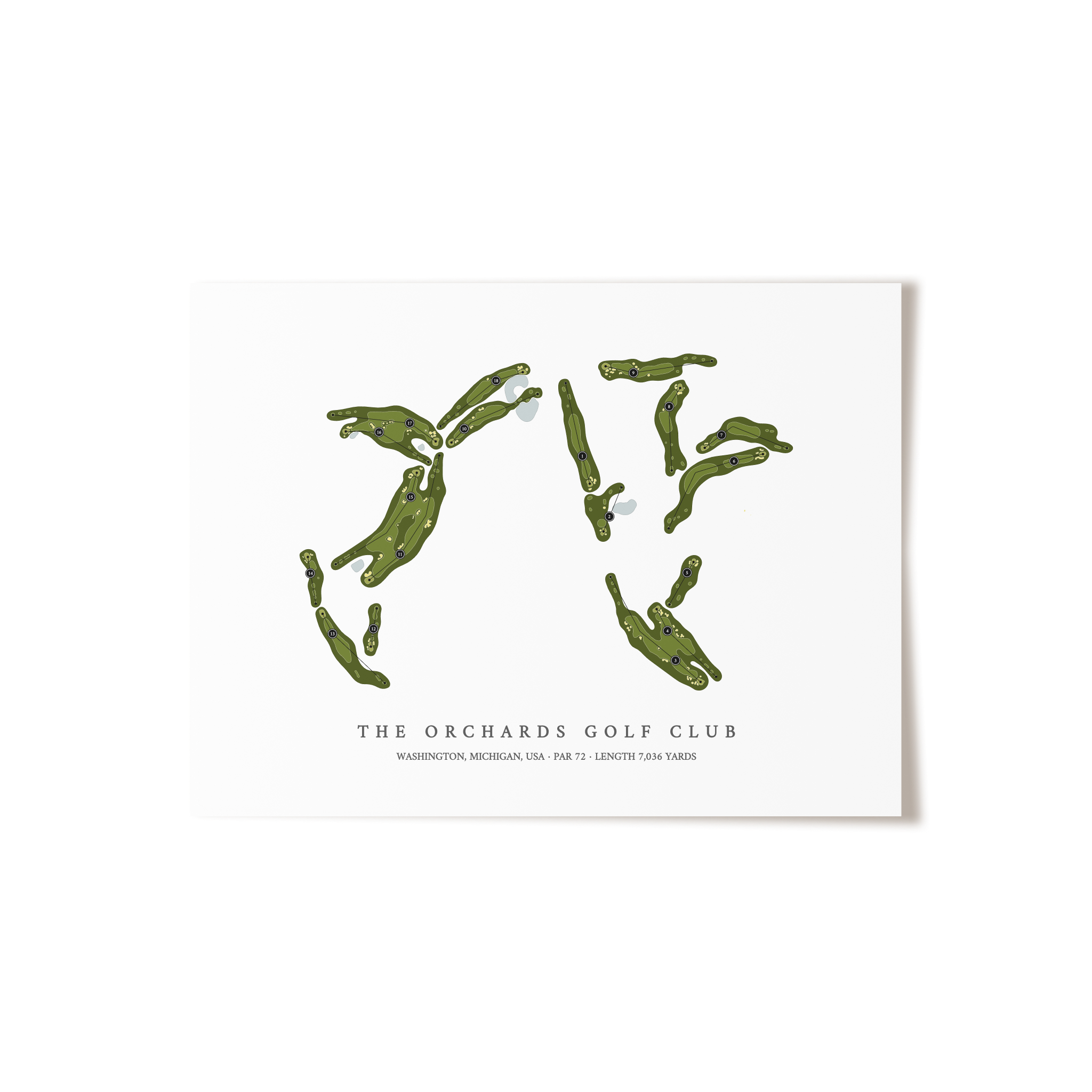 The Orchards Golf Club | Golf Course Map | Unframed