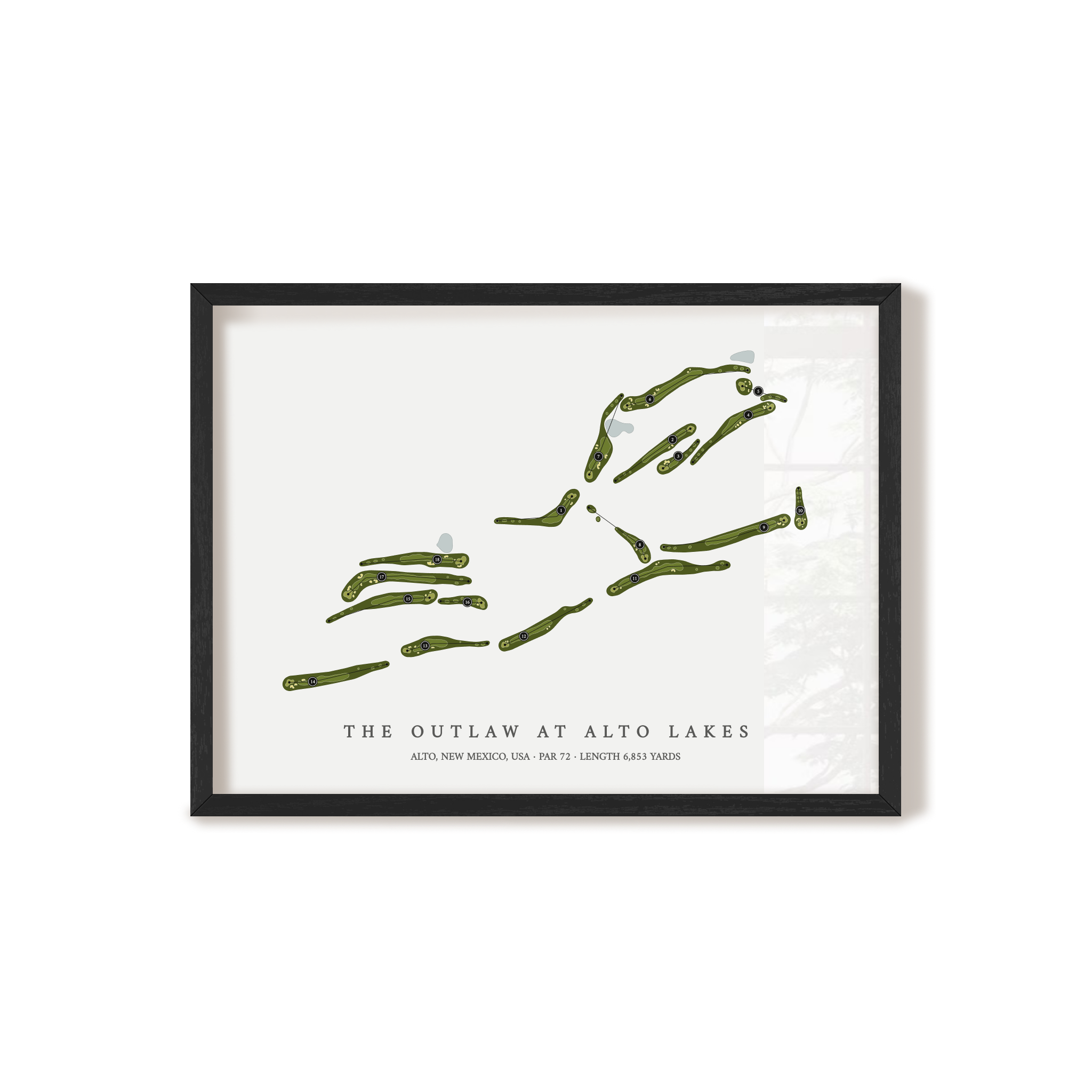 The Outlaw at Alto Lakes | Golf Course Map | Black Frame