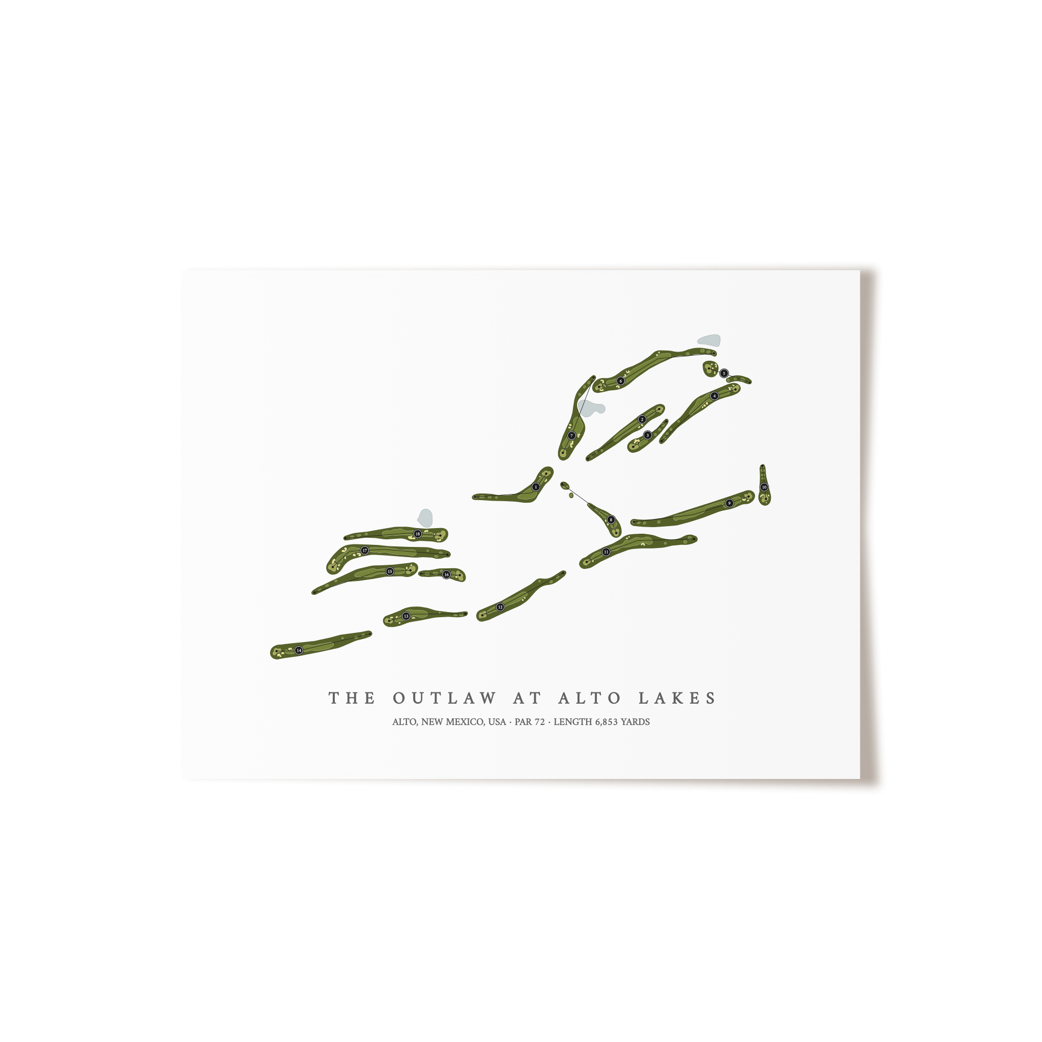 The Outlaw at Alto Lakes | Golf Course Map | Unframed