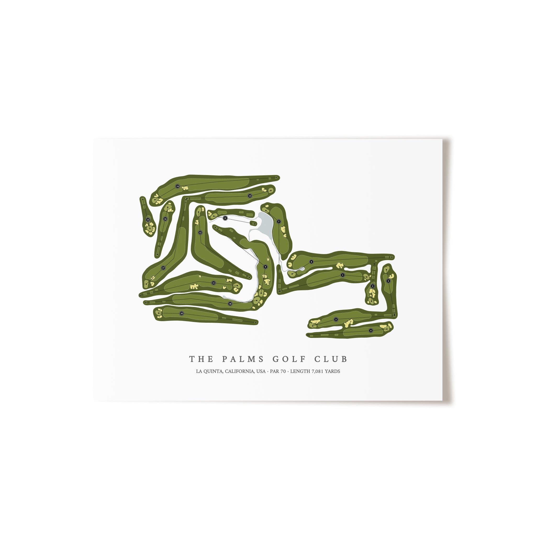The Palms Golf Club | Golf Course Map | Unframed