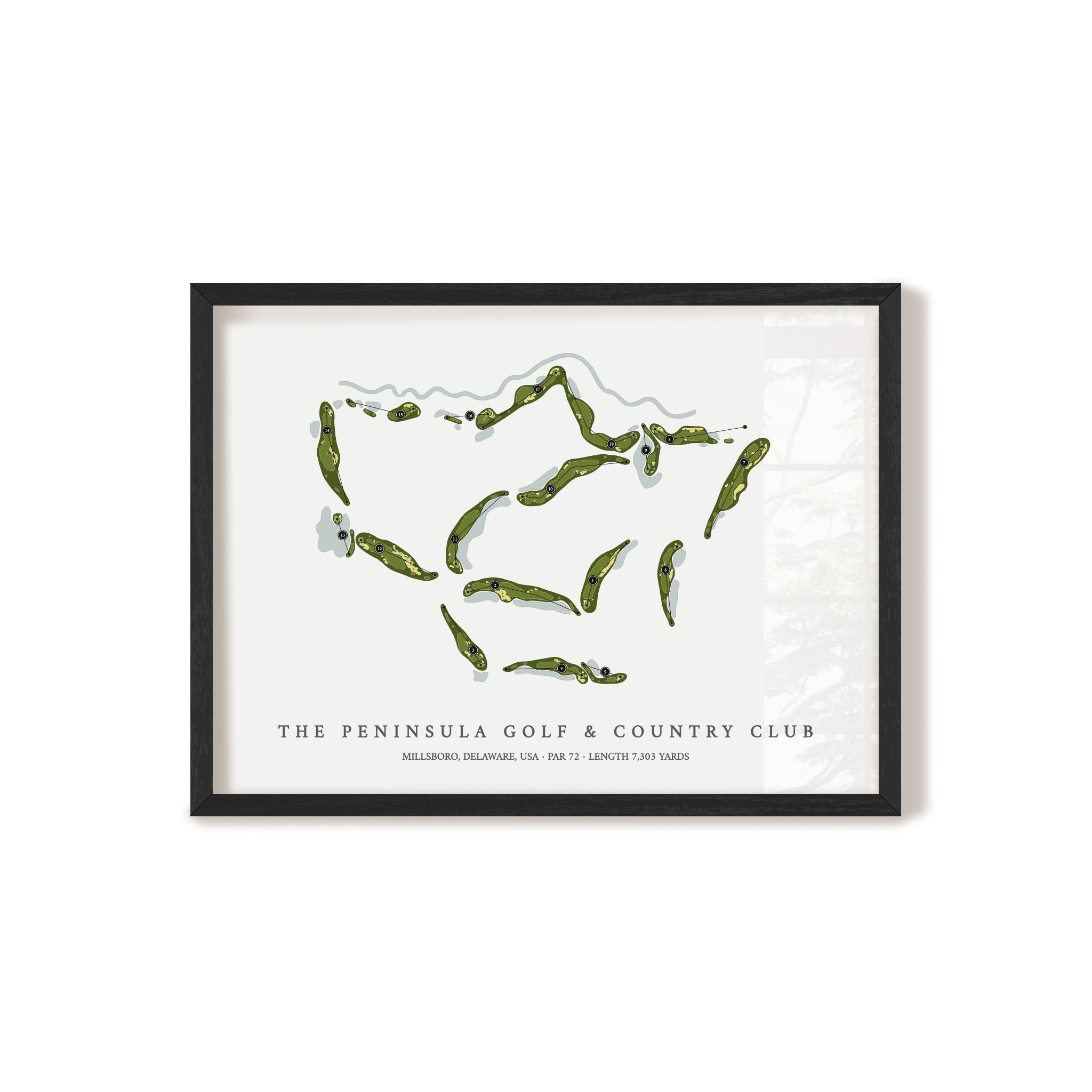 The Peninsula Golf & Country Club Club | Golf Course Map | Black Frame