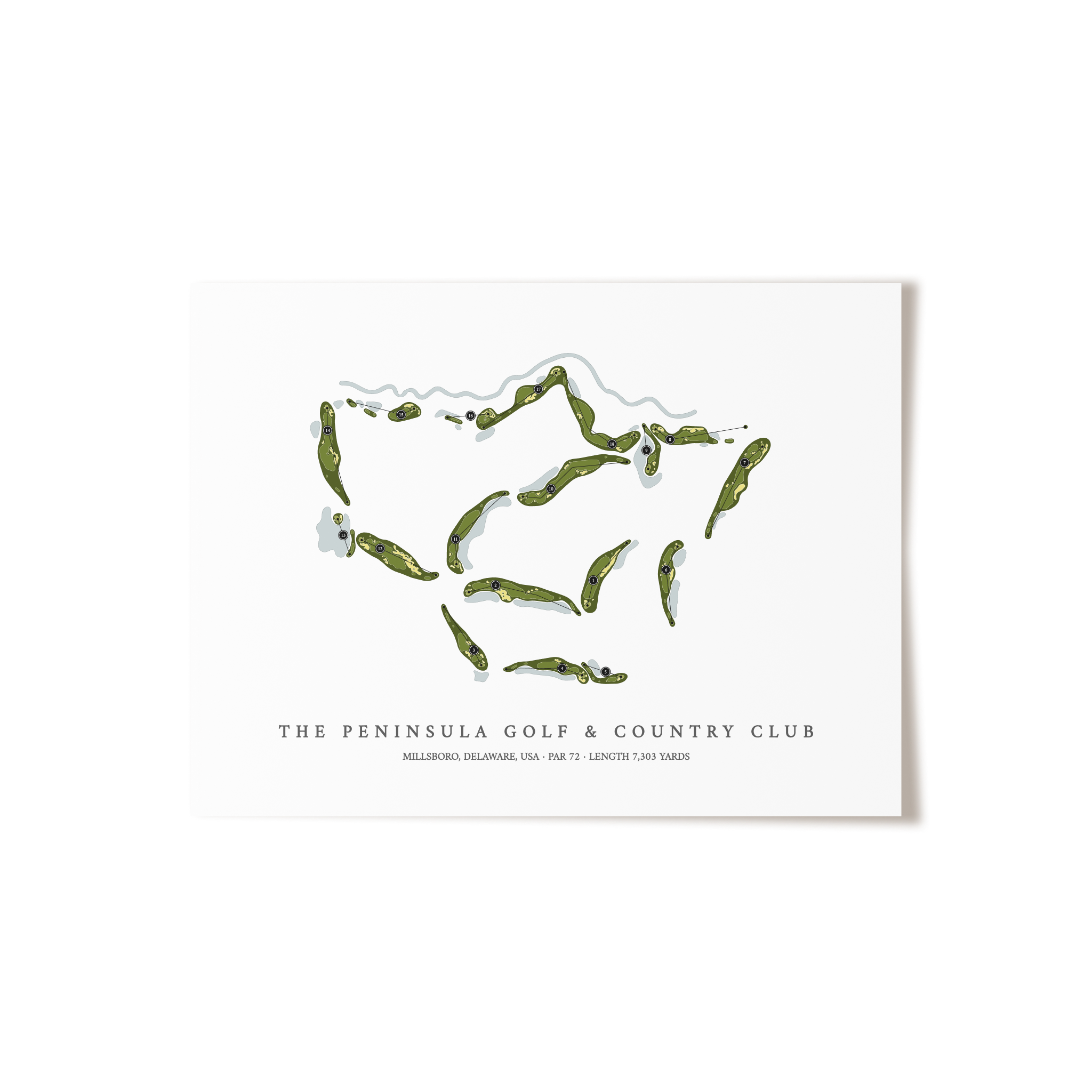 The Peninsula Golf & Country Club Club | Golf Course Map | Unframed