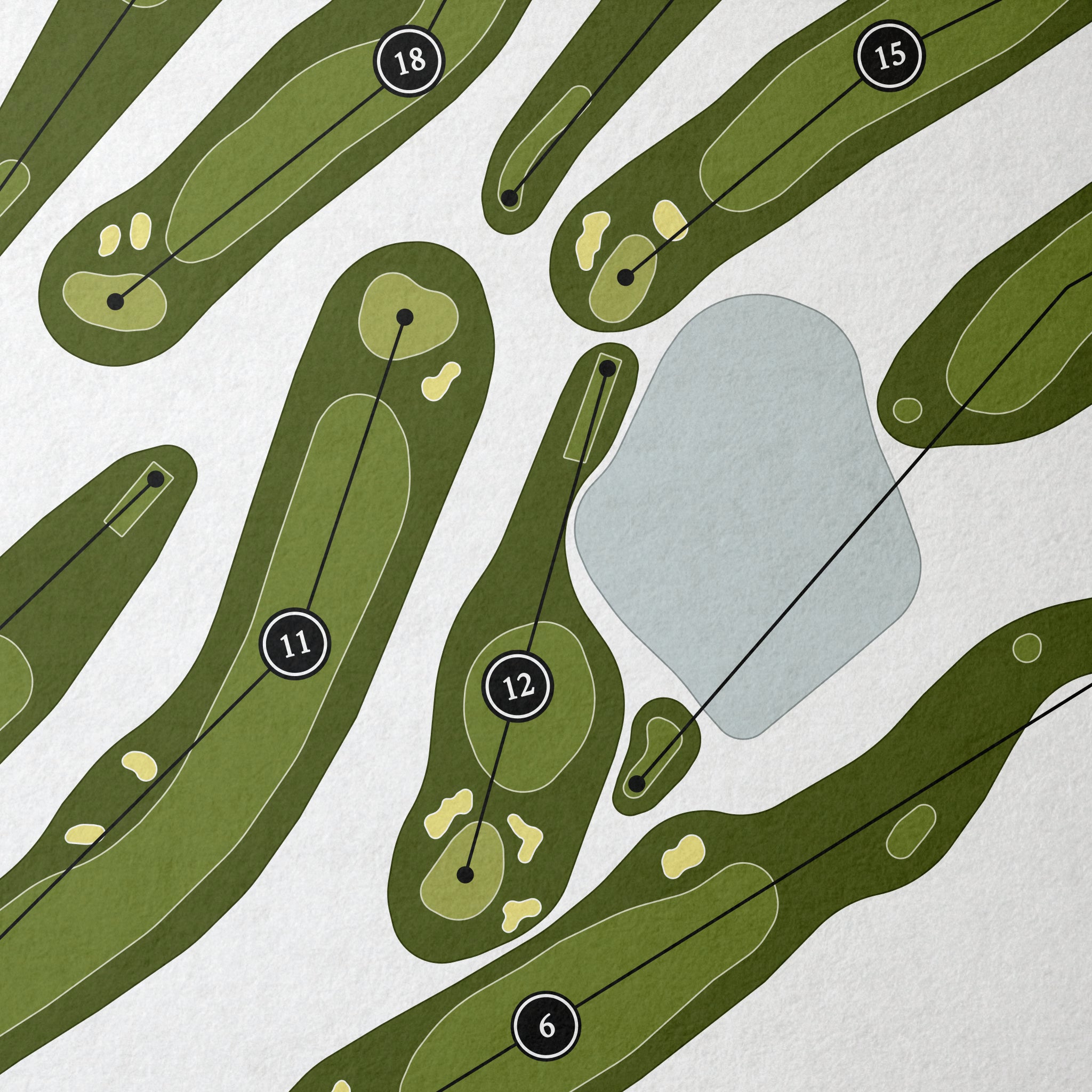 The Pines Country Club | Golf Course Map | Close Up