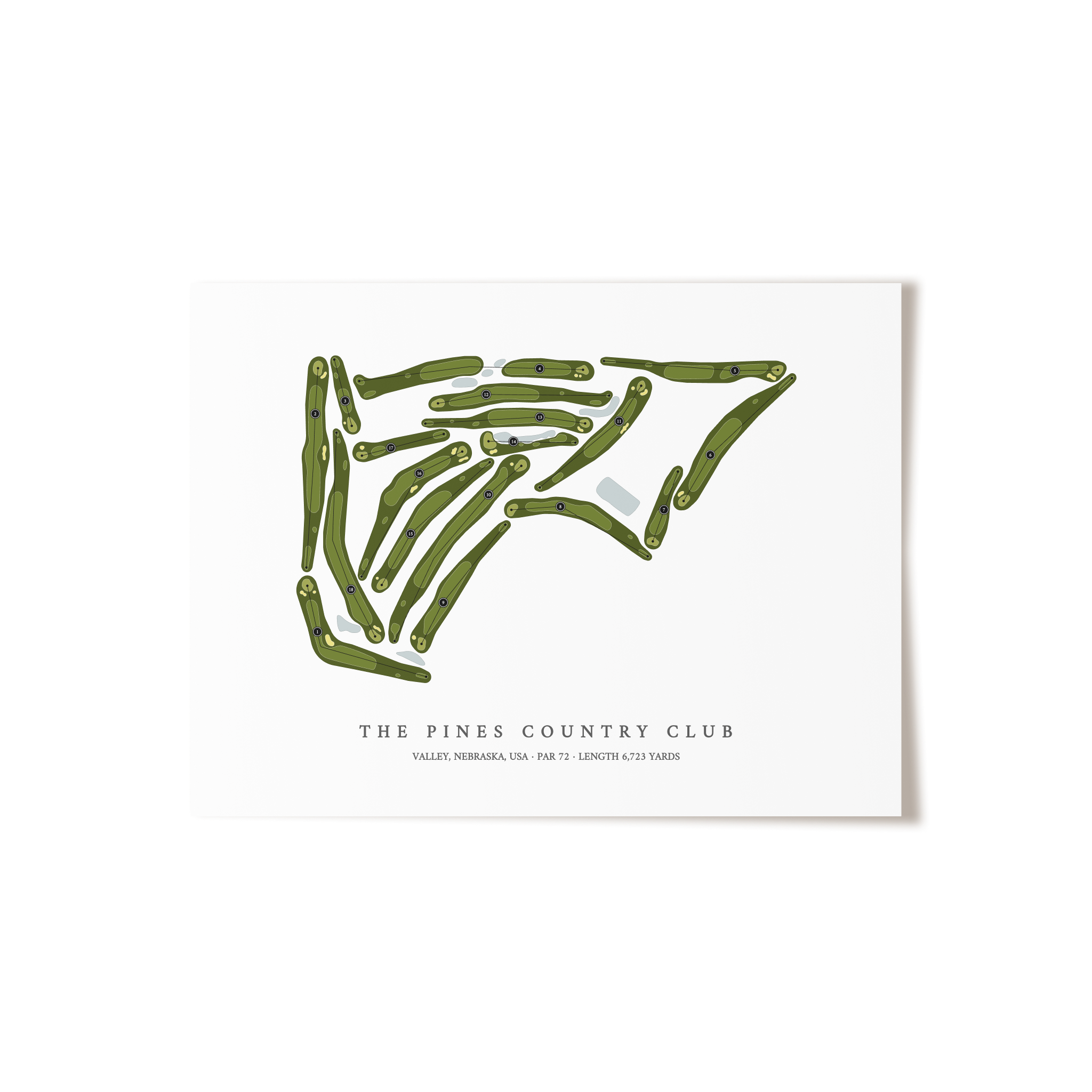 The Pines Country Club | Golf Course Map | Unframed