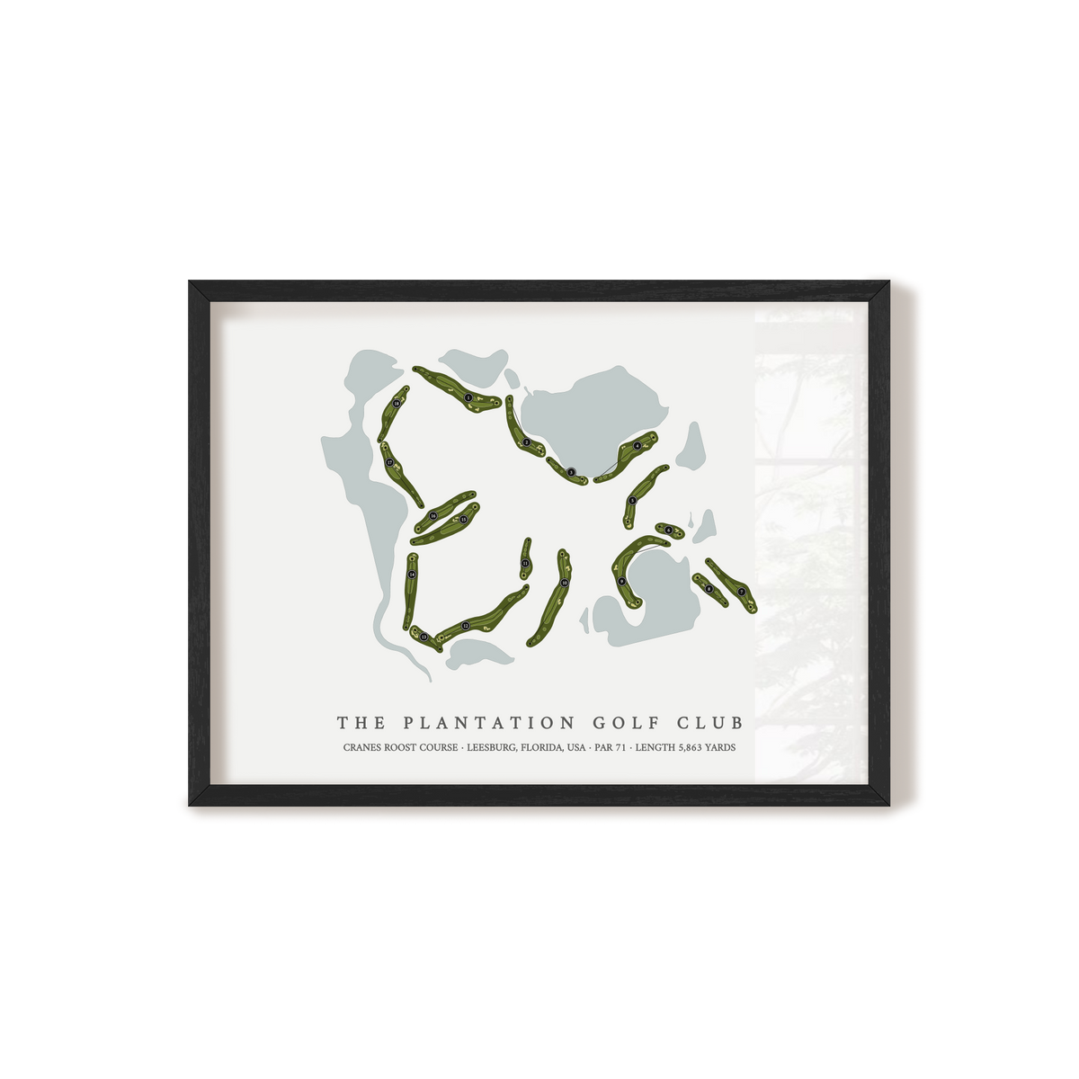 The Plantation Golf Club - Cranes Roost Course | Golf Course Map | Black Frame