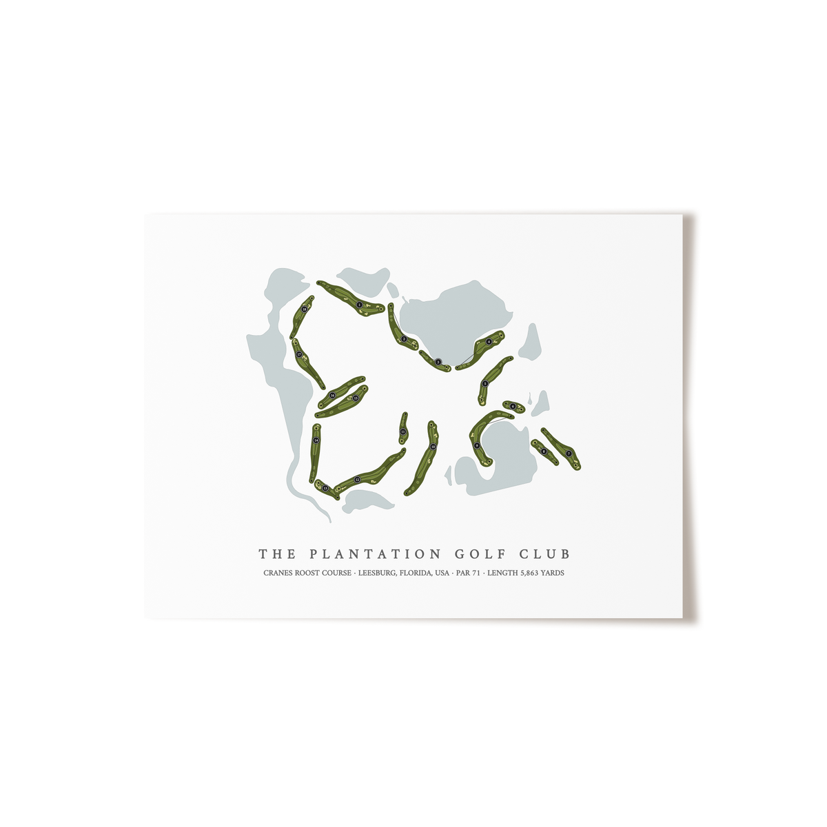The Plantation Golf Club - Cranes Roost Course | Golf Course Map | Unframed