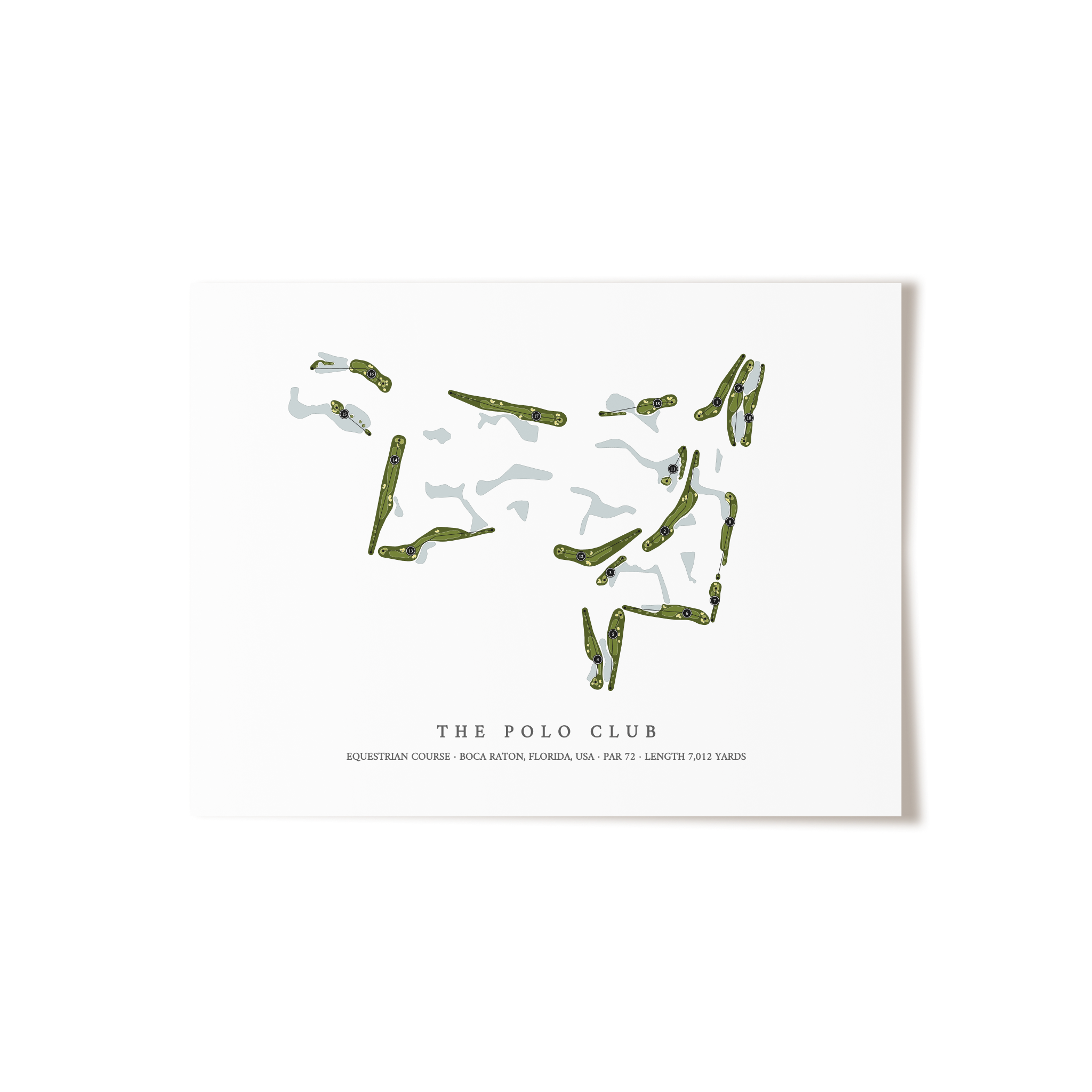 The Polo Club - Equestrian Course | Golf Course Map | Unframed