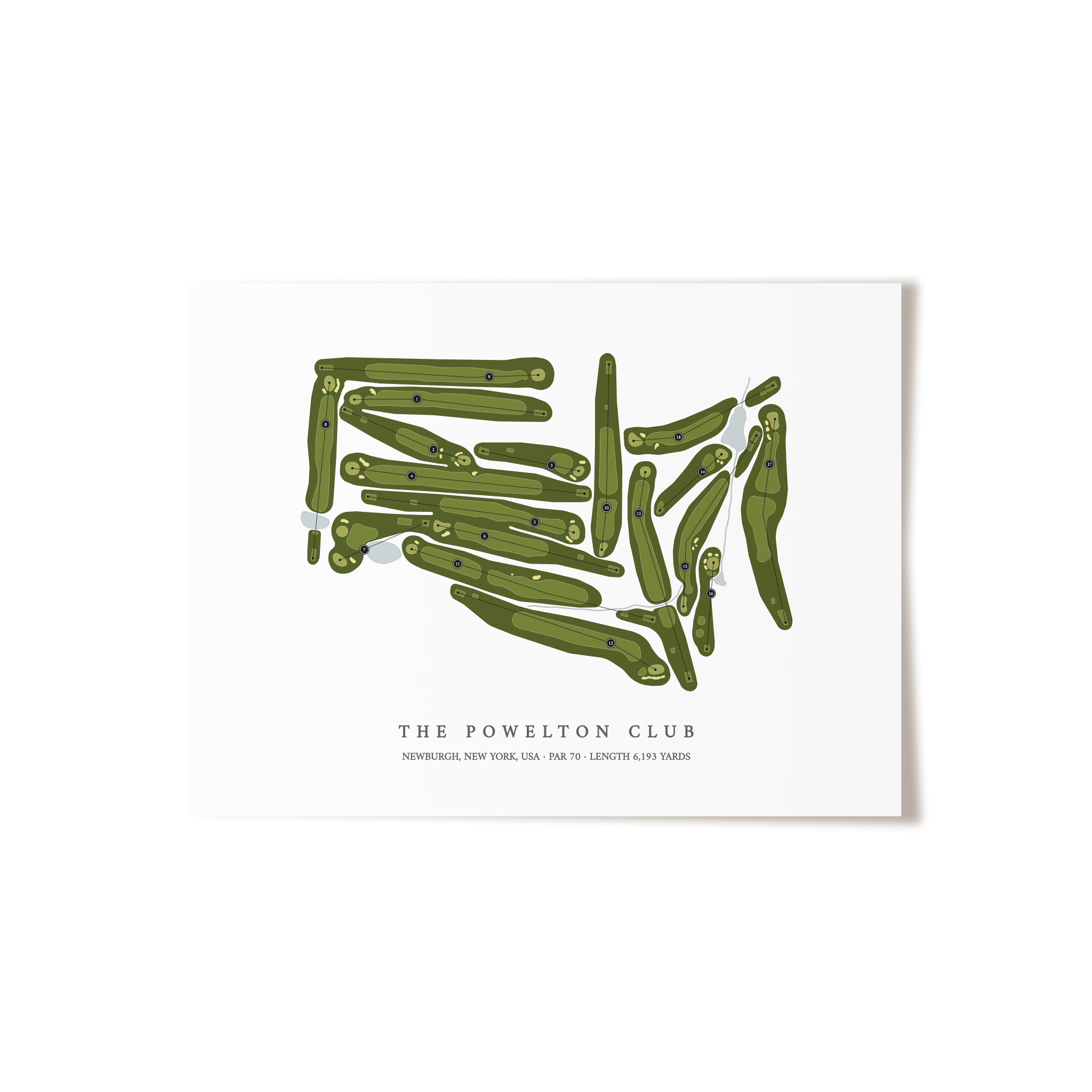 The Powelton Club | Golf Course Map | Unframed