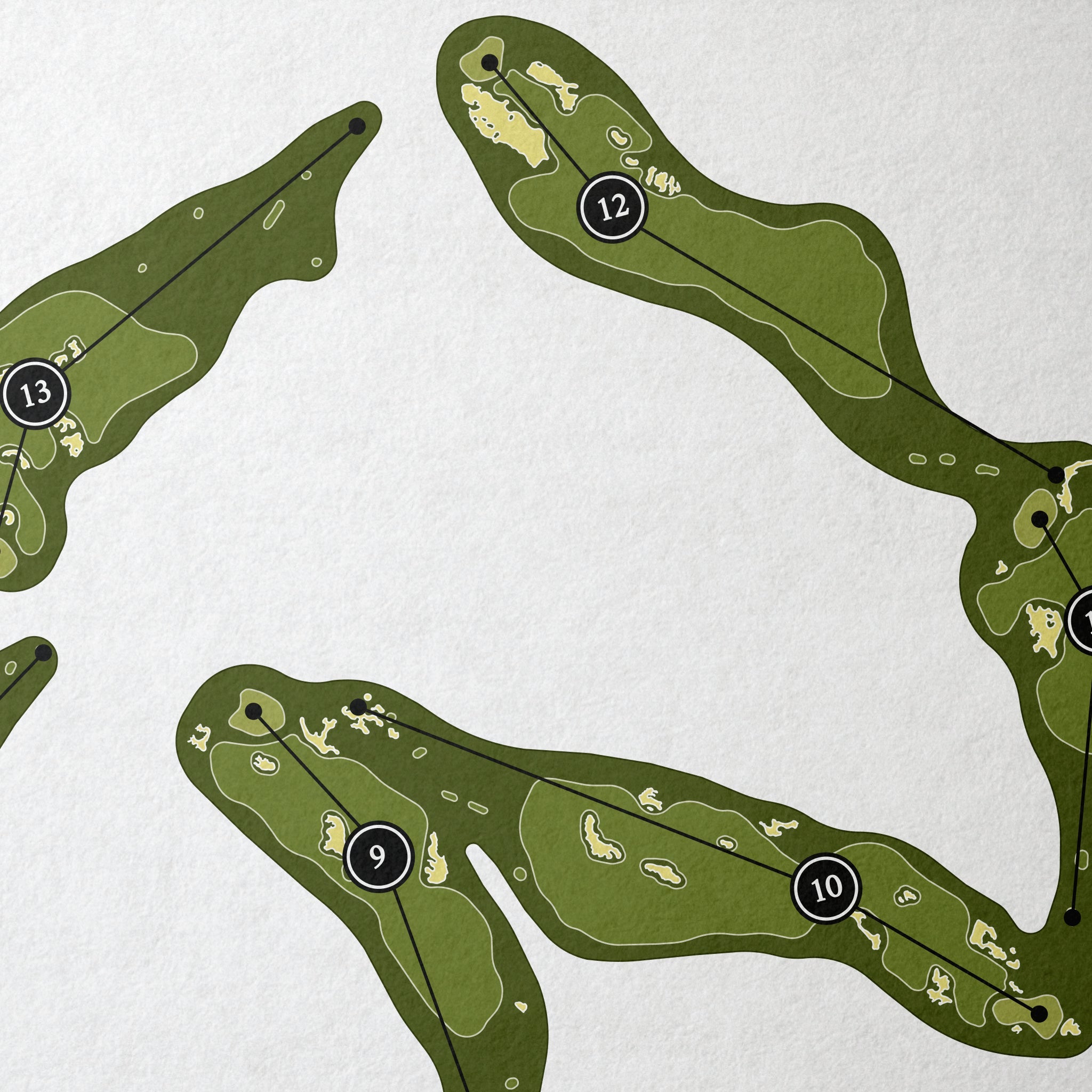 The Prairie Club - Dunes Course | Golf Course Print | Close Up