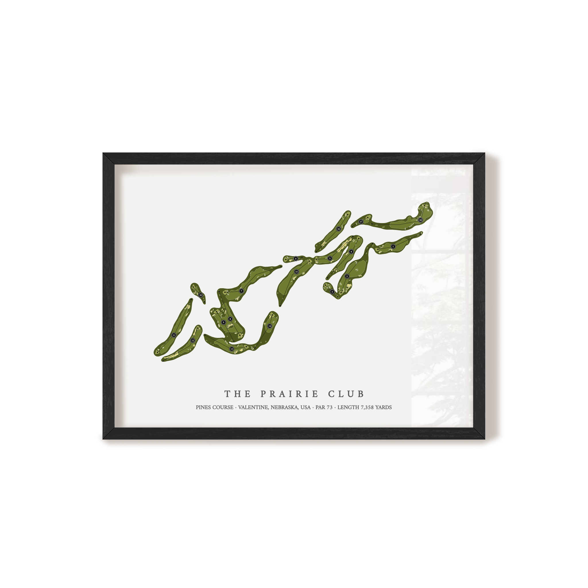 The Prairie Club - Pines Course | Golf Course Print | Black Frame