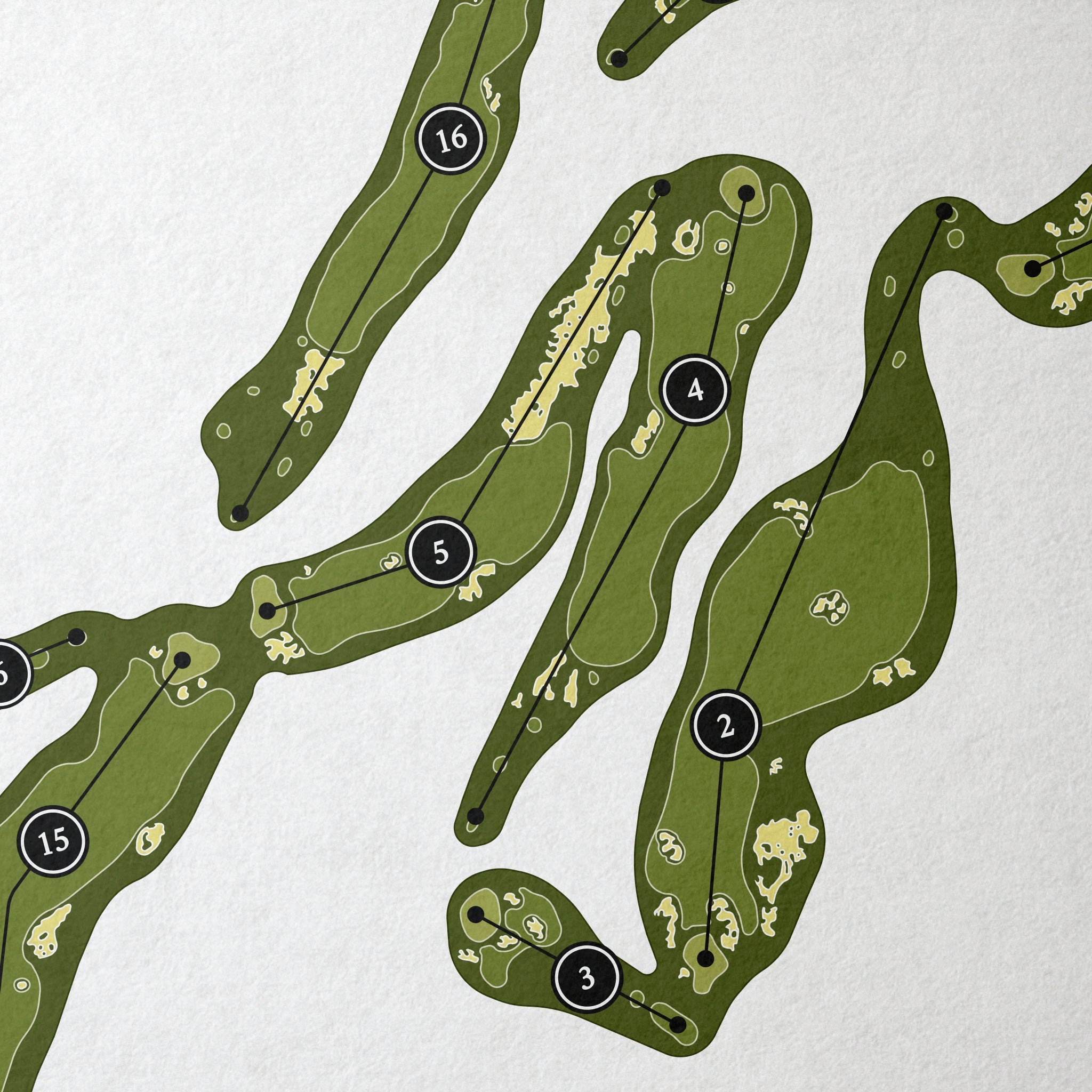 The Prairie Club - Pines Course | Golf Course Print | Close Up
