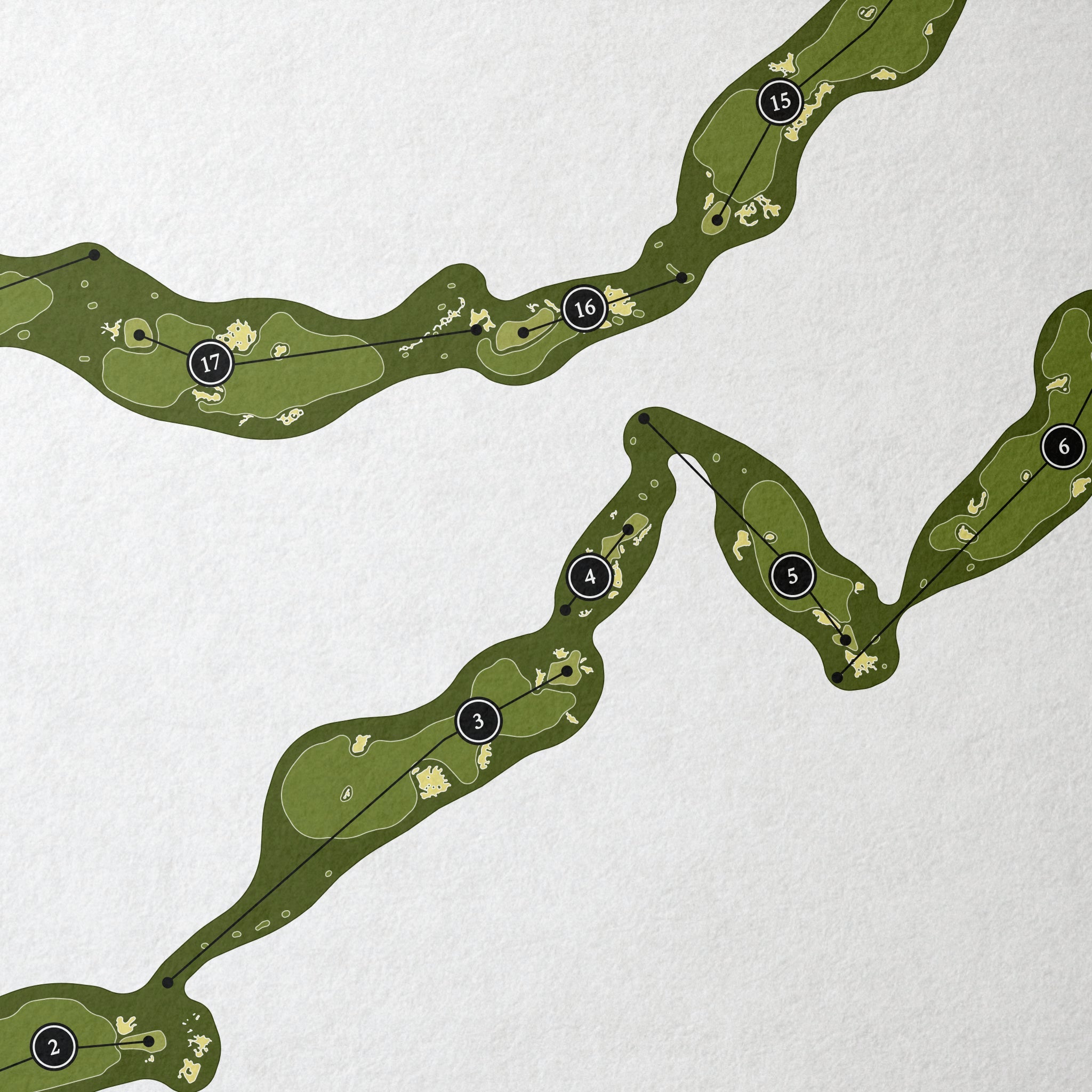 The Prairie Club | Golf Course Print | Close Up