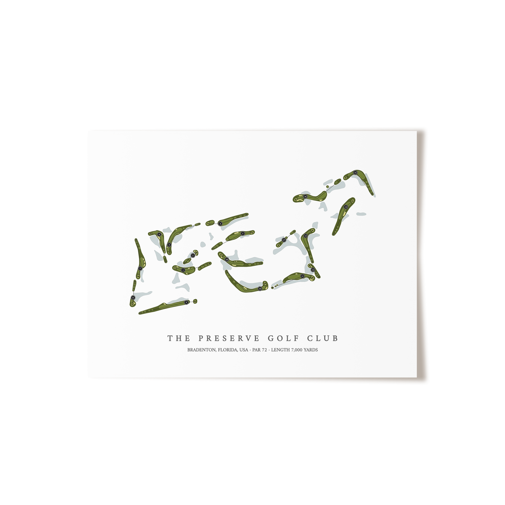 The Preserve Golf Club | Golf Course Map | Unframed