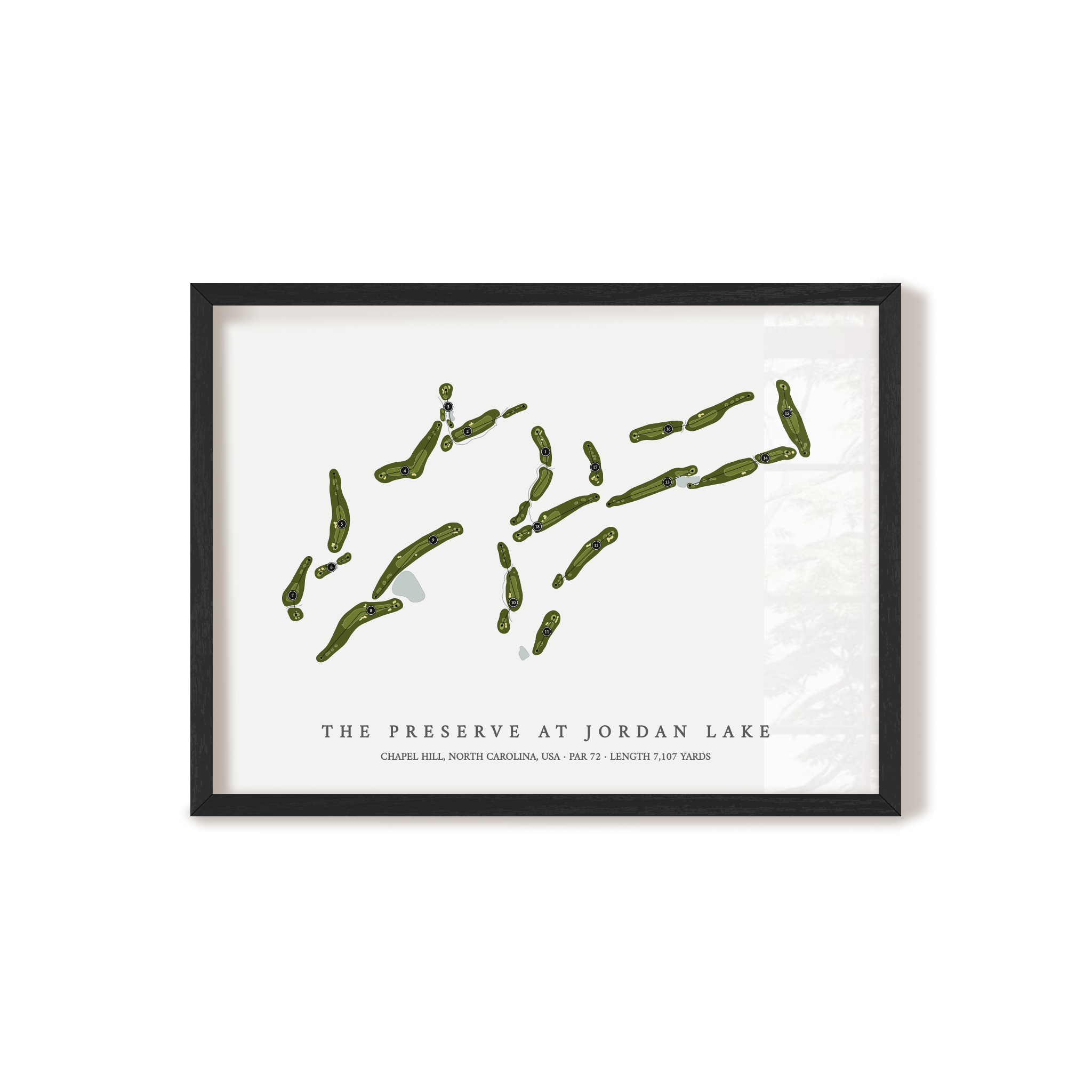 The Preserve at Jordan Lake | Golf Course Map | Black Frame