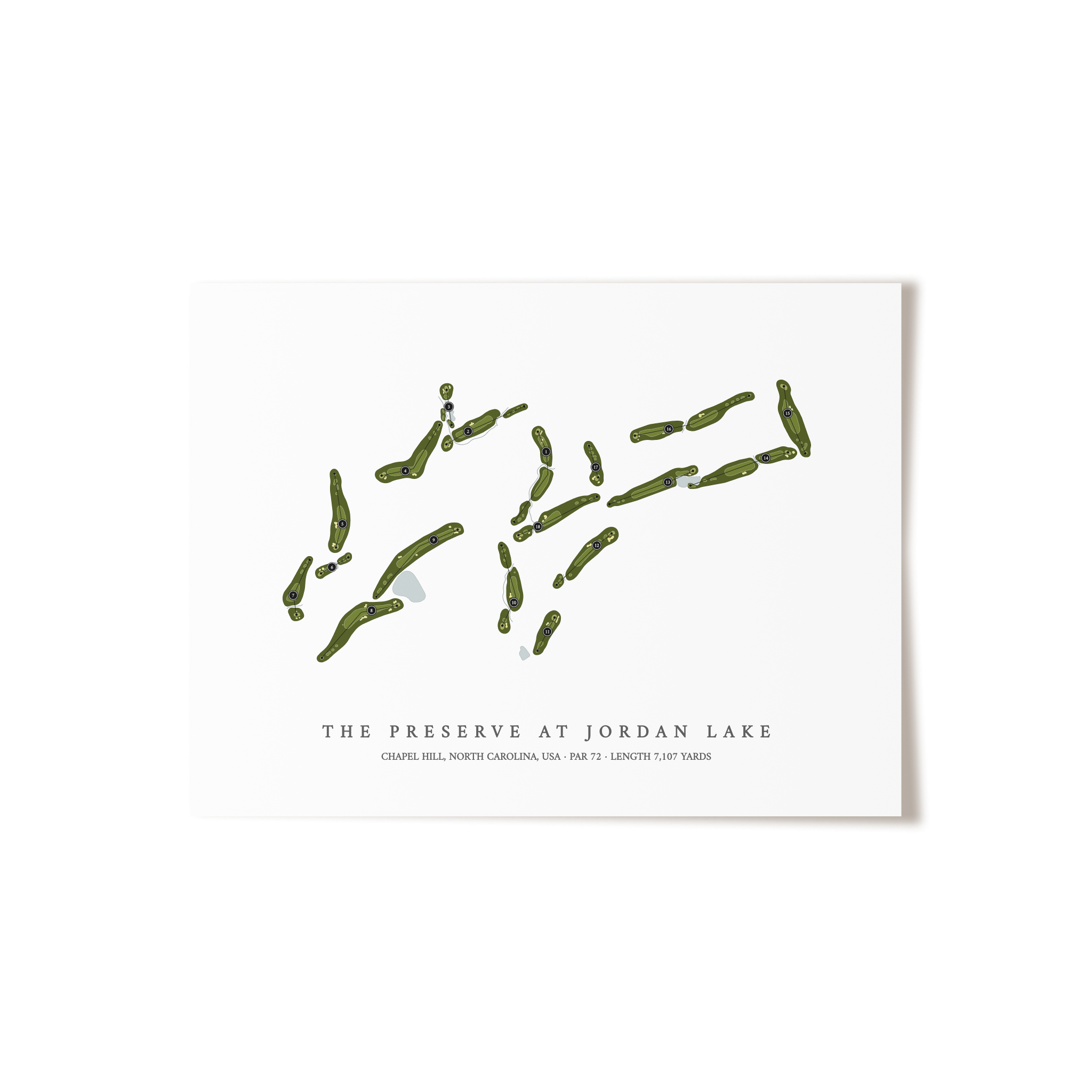 The Preserve at Jordan Lake | Golf Course Map | Unframed