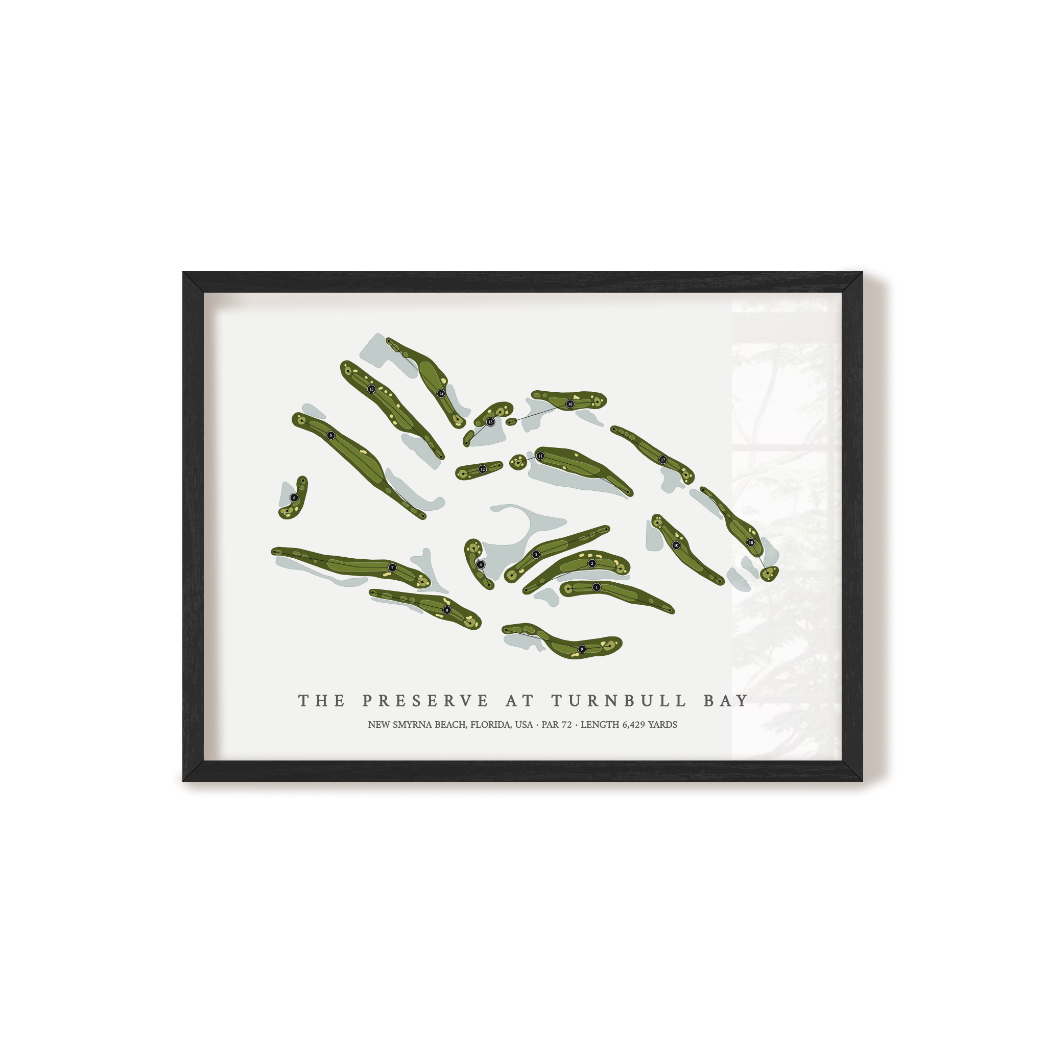 The Preserve at Turnbull Bay | Golf Course Map | Black Frame
