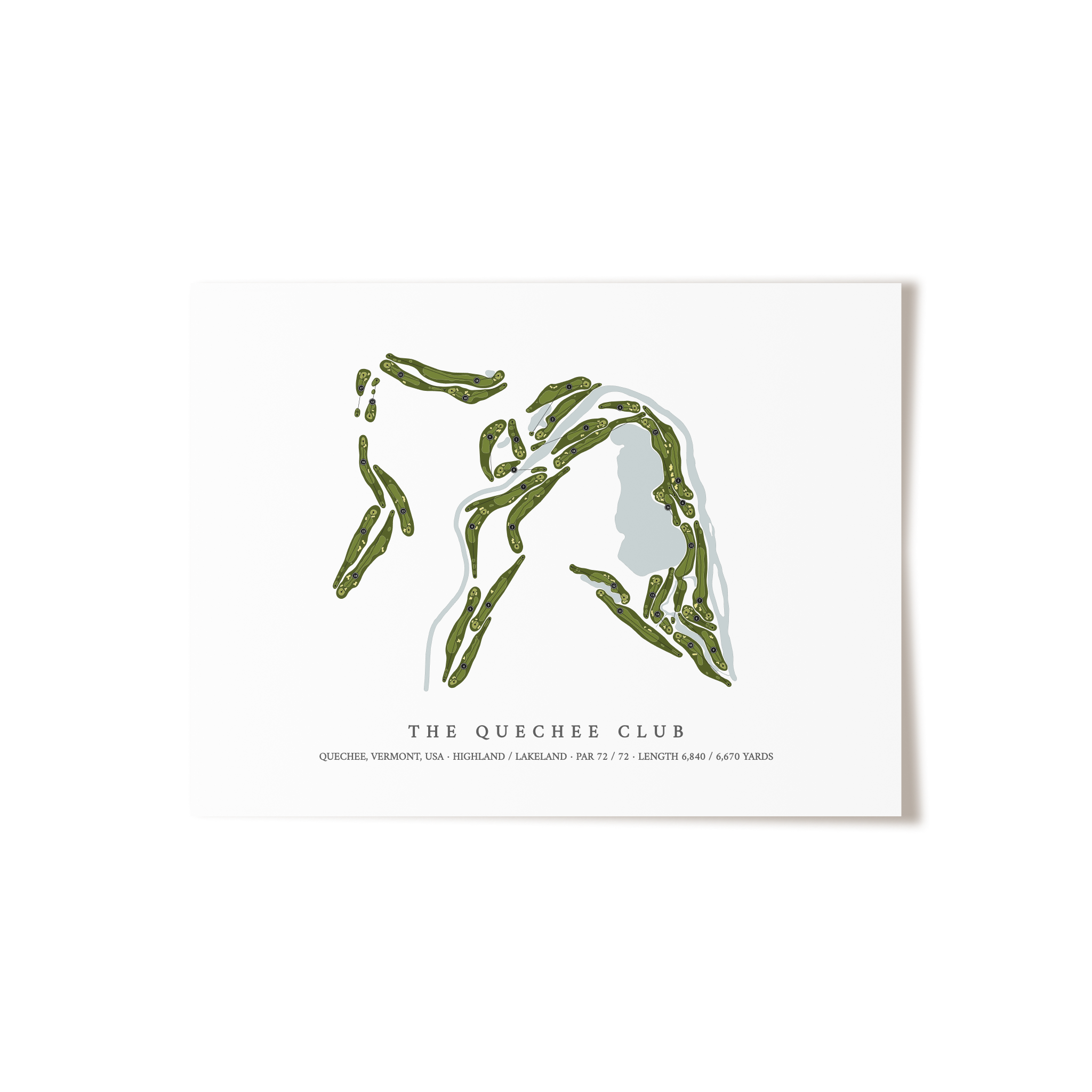 The Quechee Club | Golf Course Map | Unframed