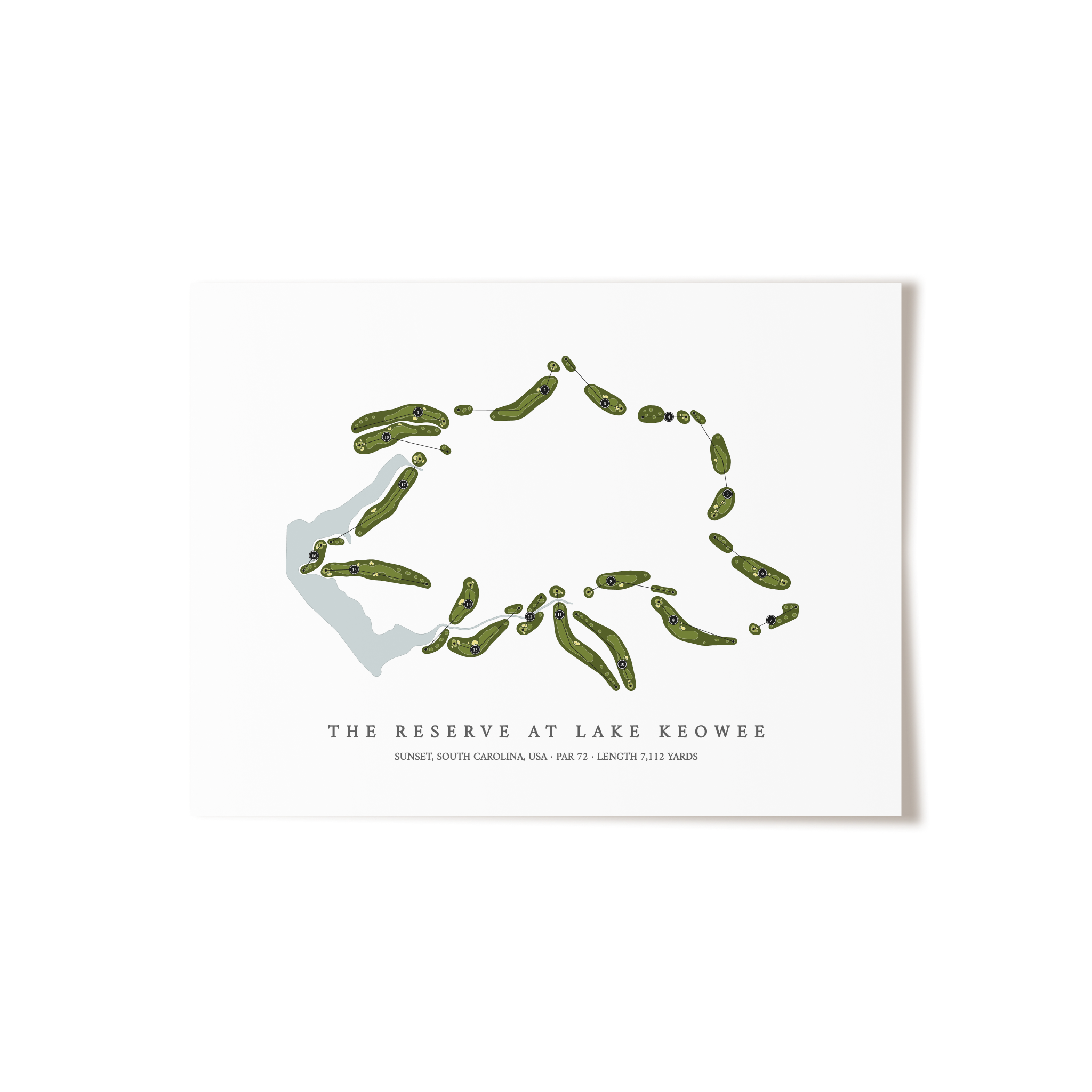 The Reserve At Lake Keowee | Golf Course Map | Unframed