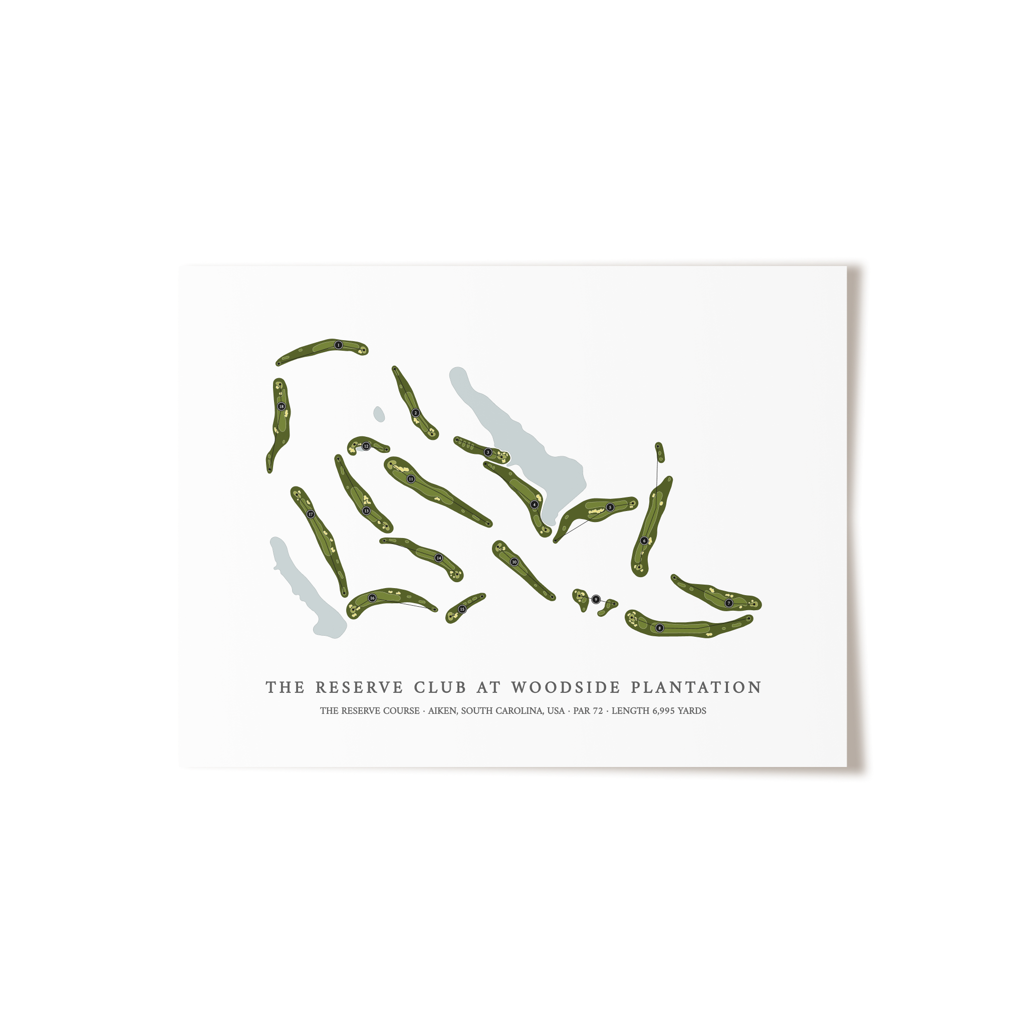 The Reserve Club At Woodside Plantation - The Reserve Course | Golf Course Map | Unframed