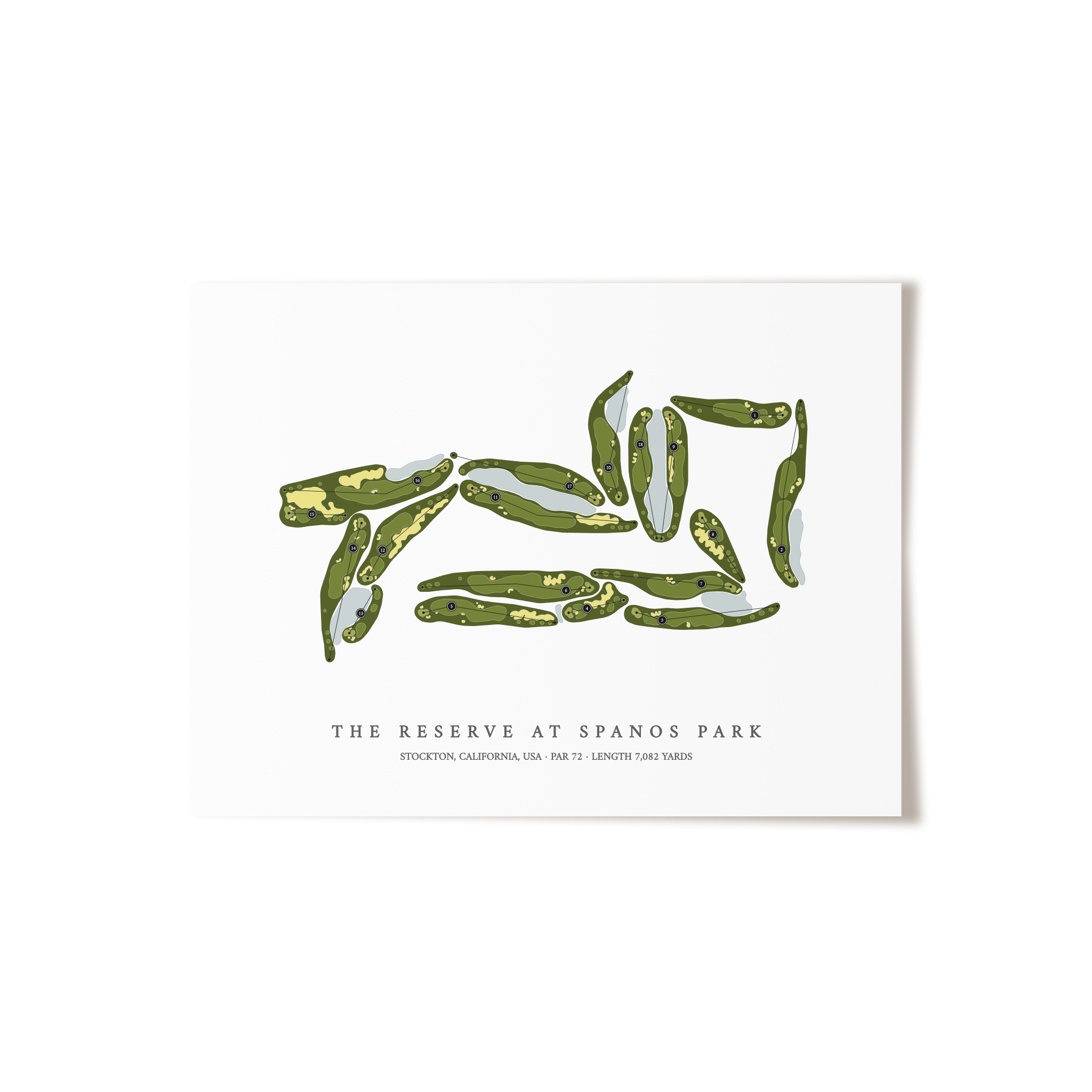 The Reserve at Spanos Park | Golf Course Map | Unframed