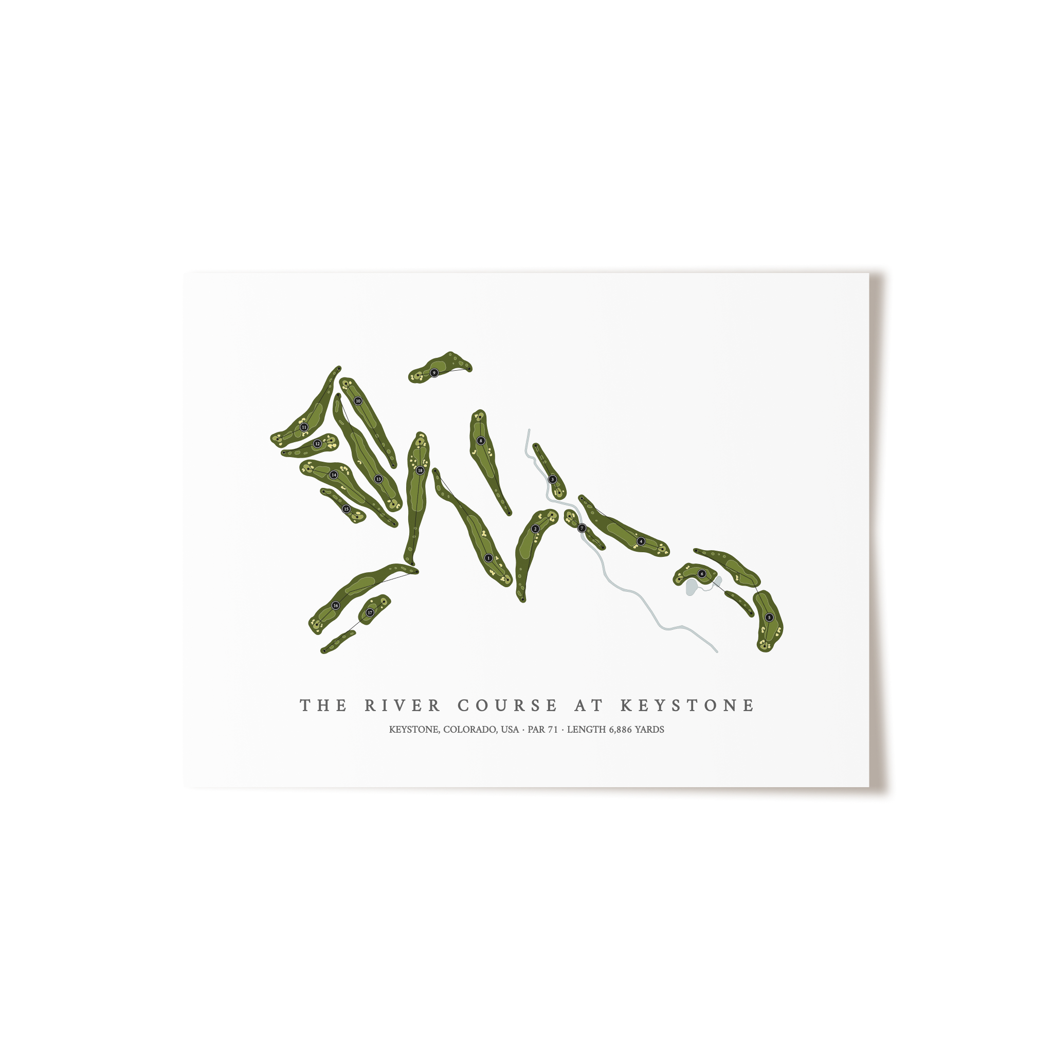 The River Course at Keystone | Golf Course Map | Unframed