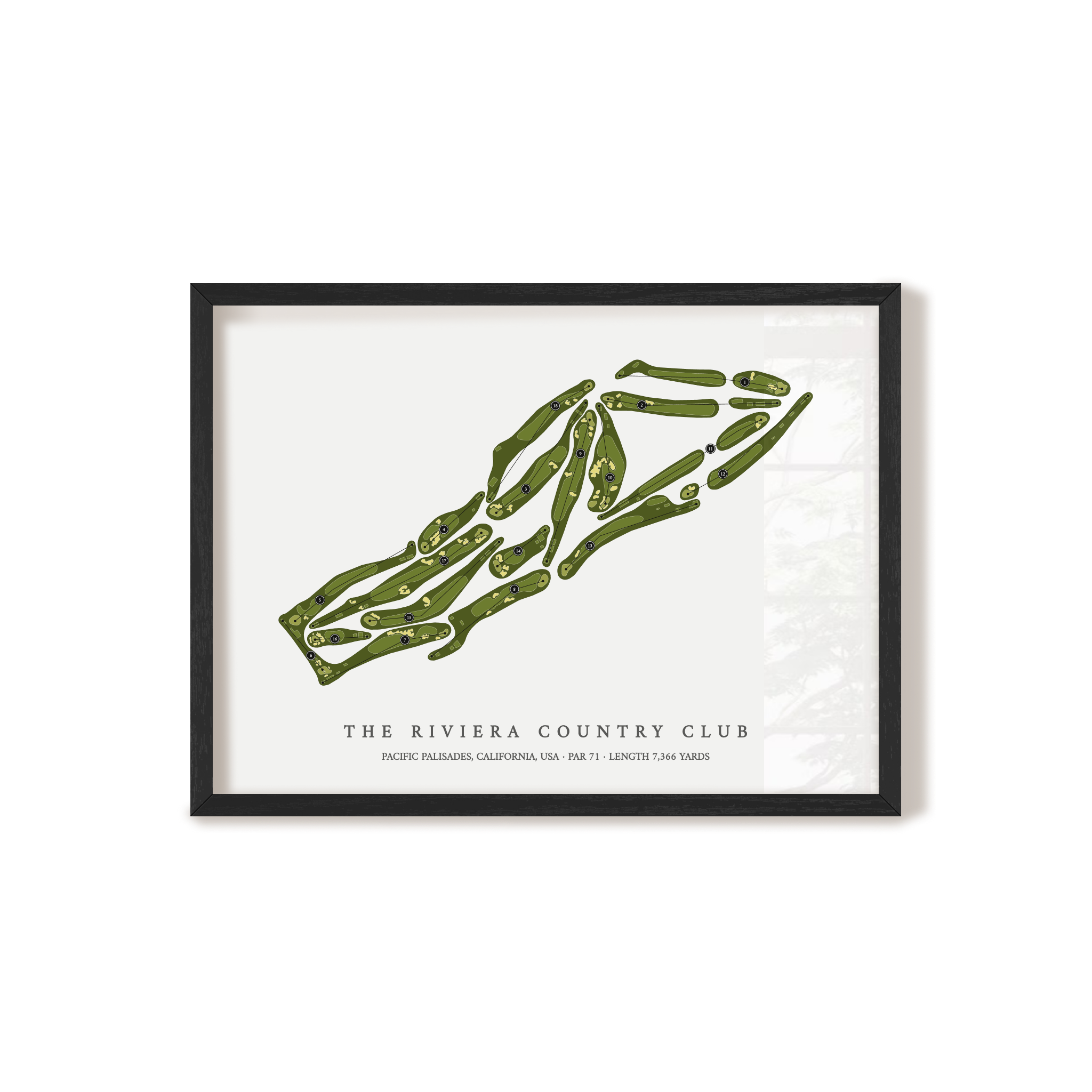 The Riviera Country Club | Golf Course Map | Black Frame