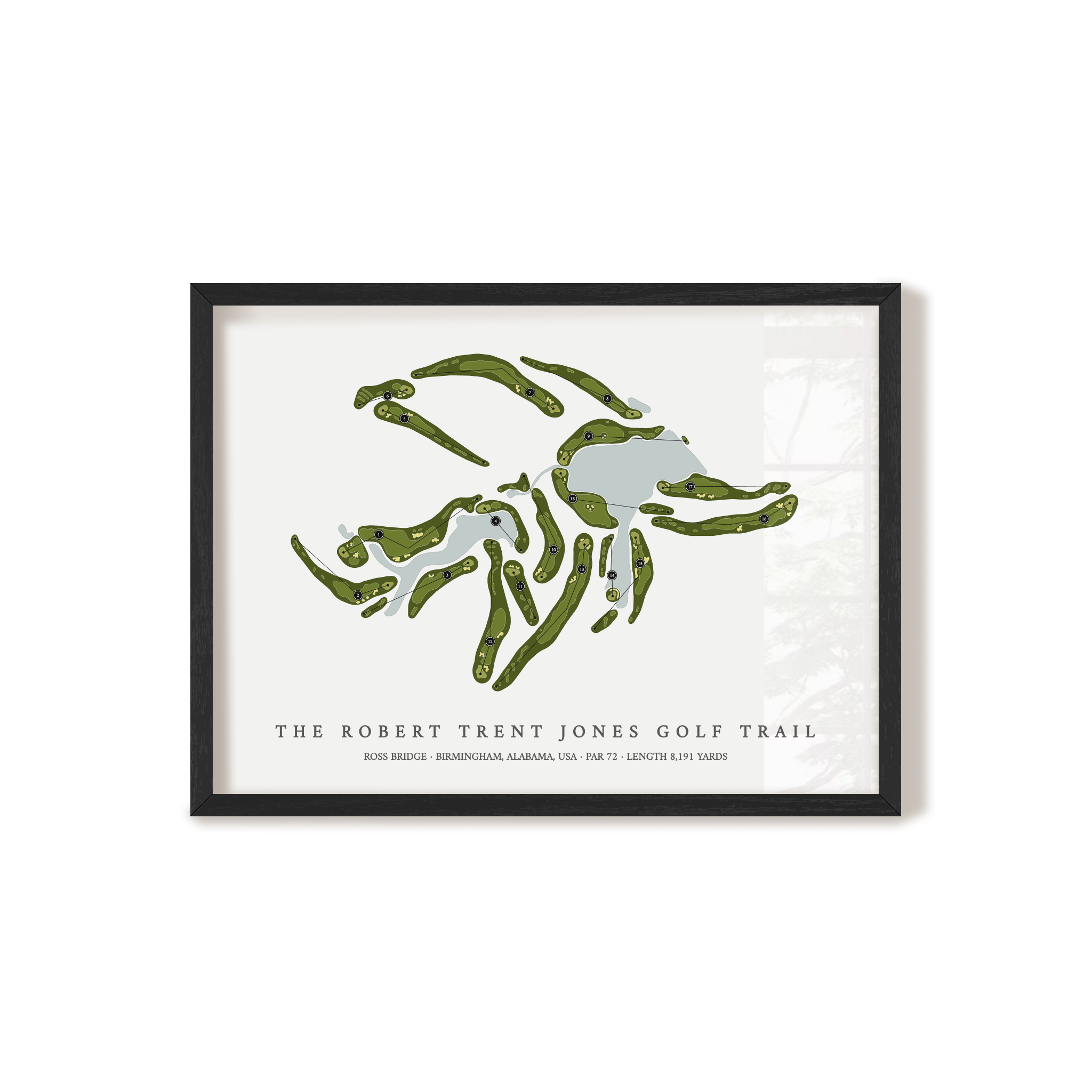 The Robert Trent Jones Golf Trail at Ross Bridge | Golf Course Map | Black Frame