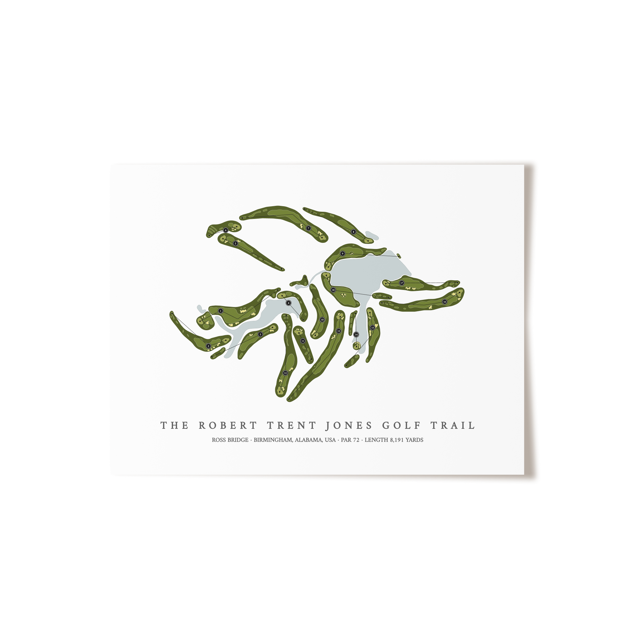 The Robert Trent Jones Golf Trail at Ross Bridge | Golf Course Map | Unframed