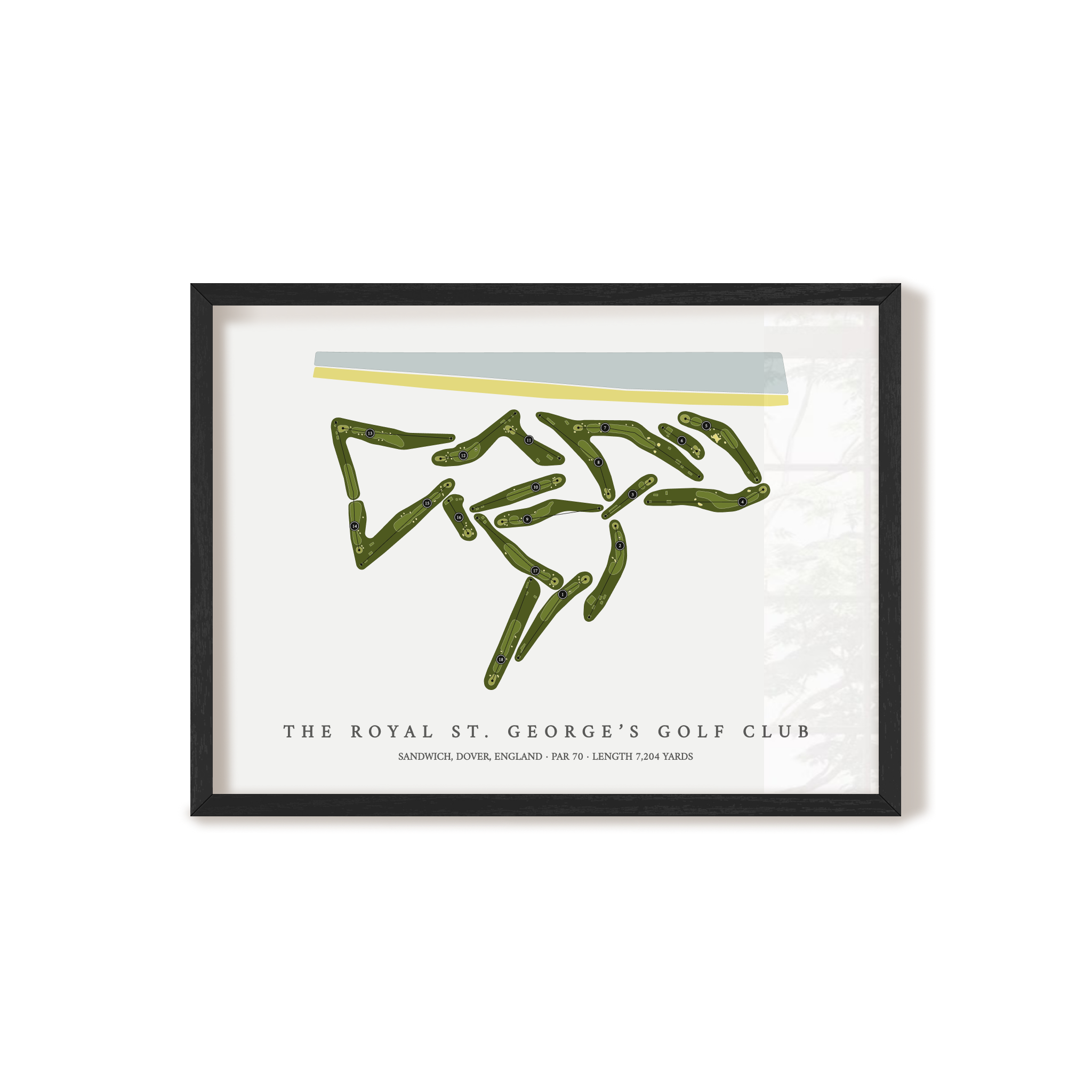 The Royal St Georges Golf Club | Golf Course Map | Black+Frame