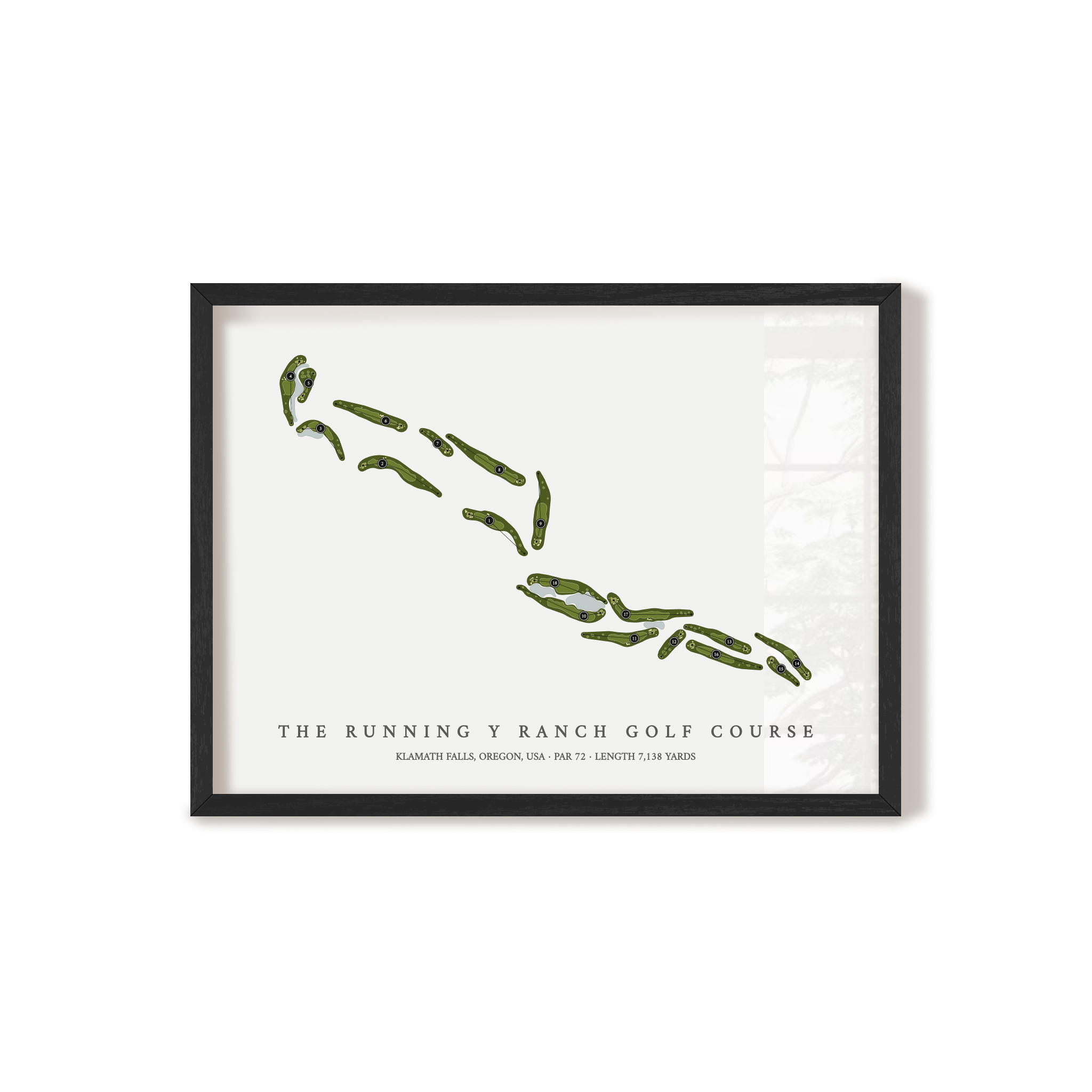 The Running Y Ranch Golf Course | Golf Course Map | Black Frame