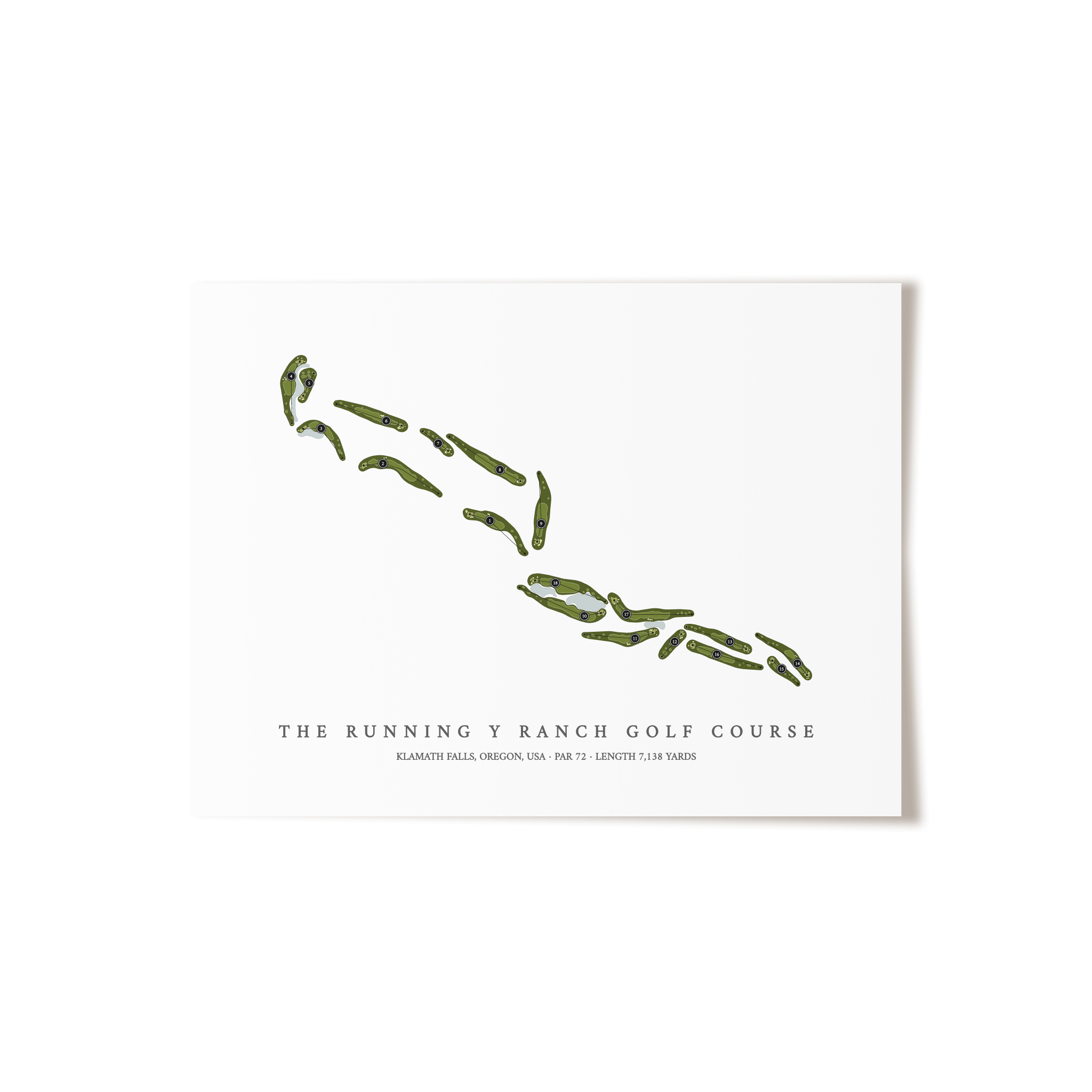 The Running Y Ranch Golf Course | Golf Course Map | Unframed