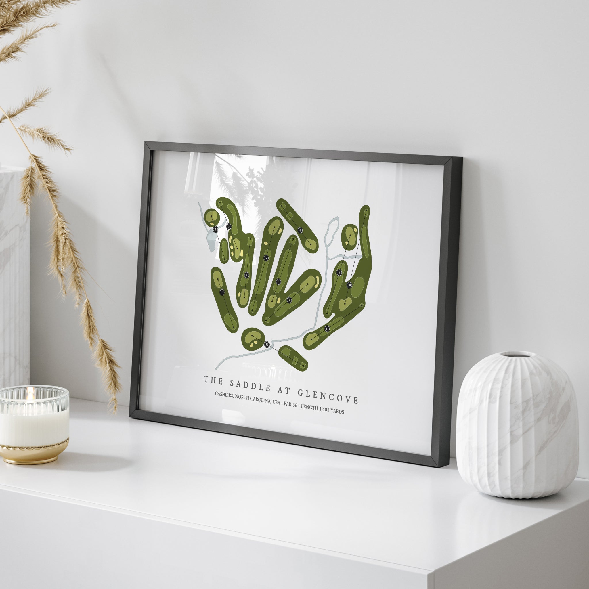 The Saddle at GlenCove | Golf Course Print | On Table