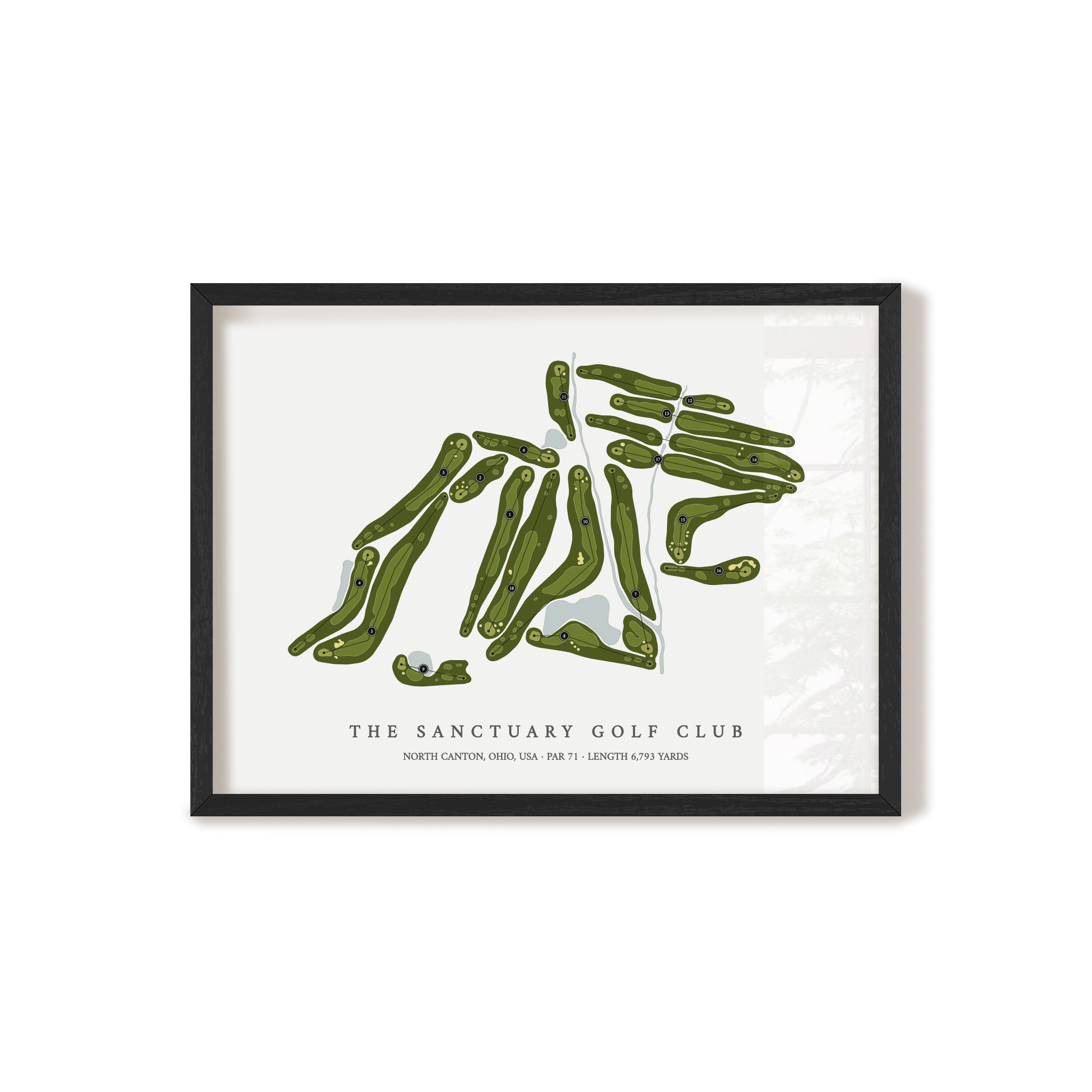 The Sanctuary Golf Club | Golf Course Map | Black Frame