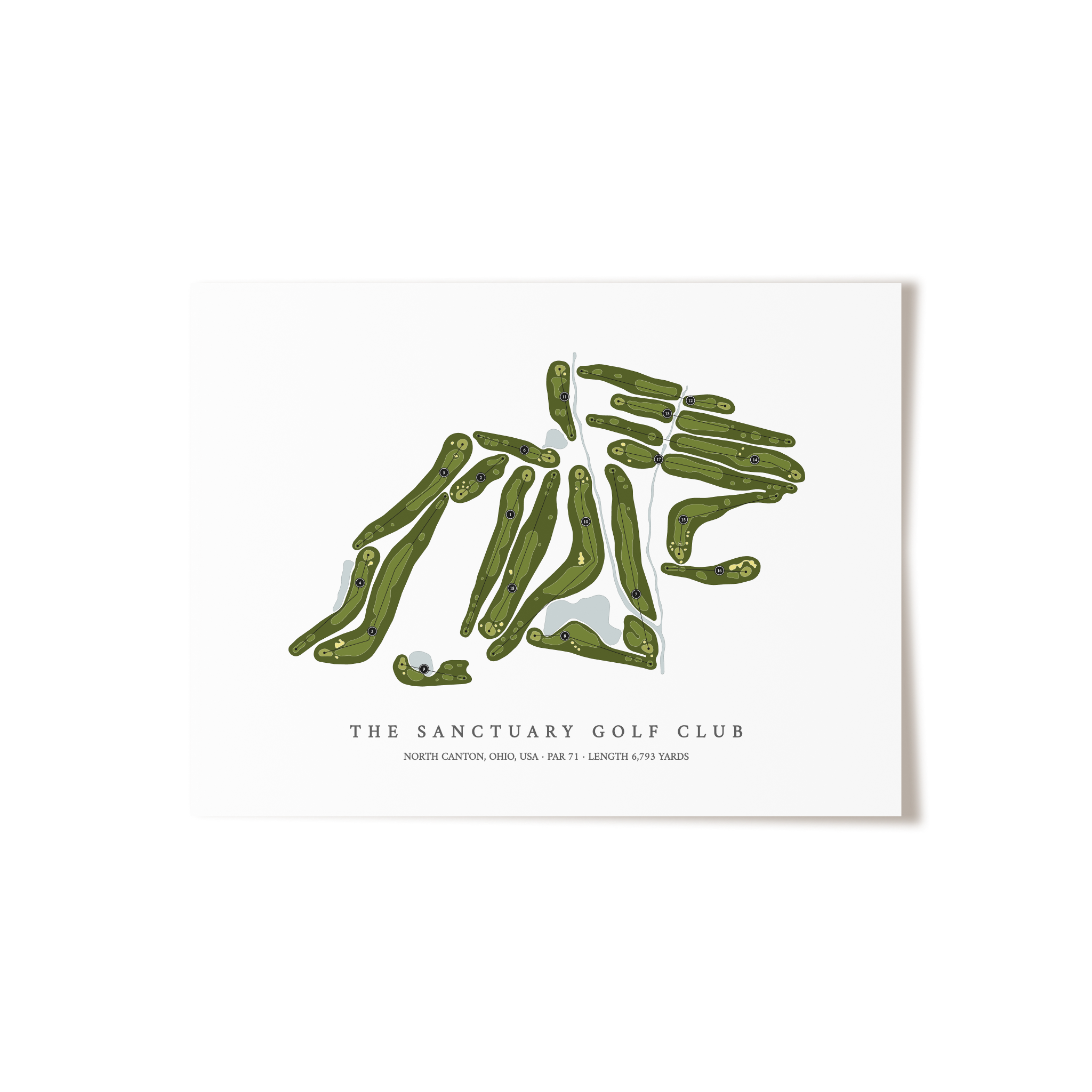 The Sanctuary Golf Club | Golf Course Map | Unframed