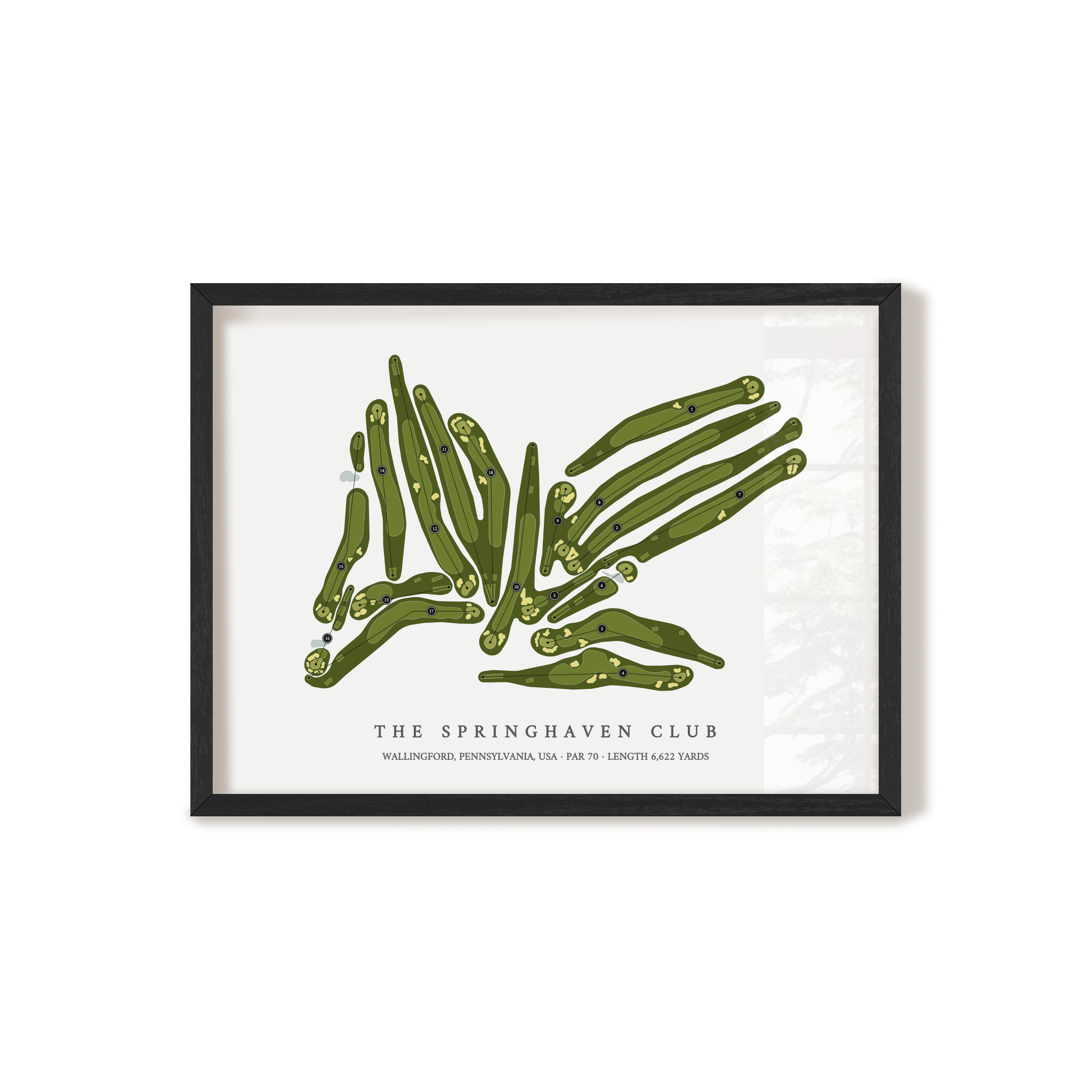 The Springhaven Club | Golf Course Map | Black Frame