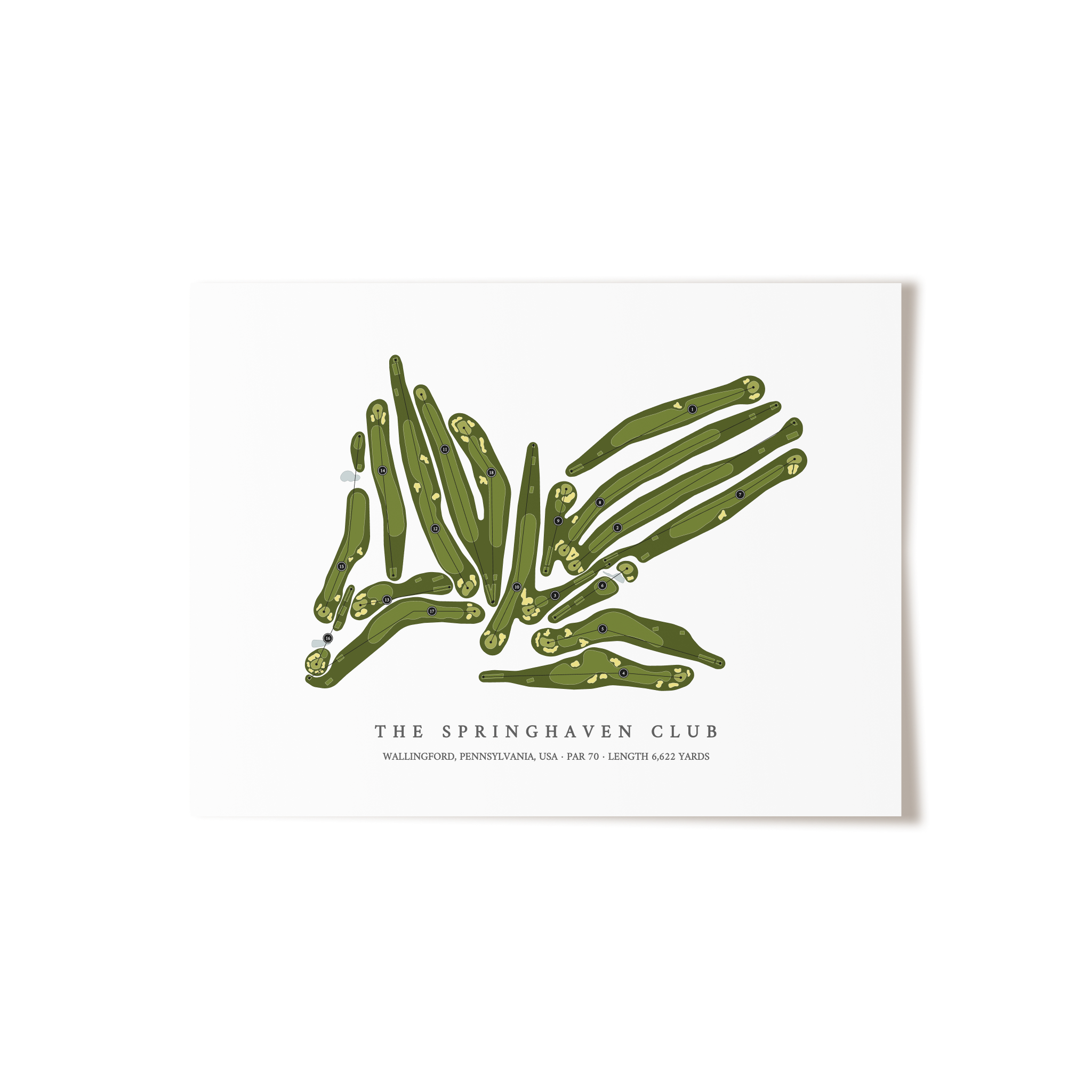 The Springhaven Club | Golf Course Map | Unframed