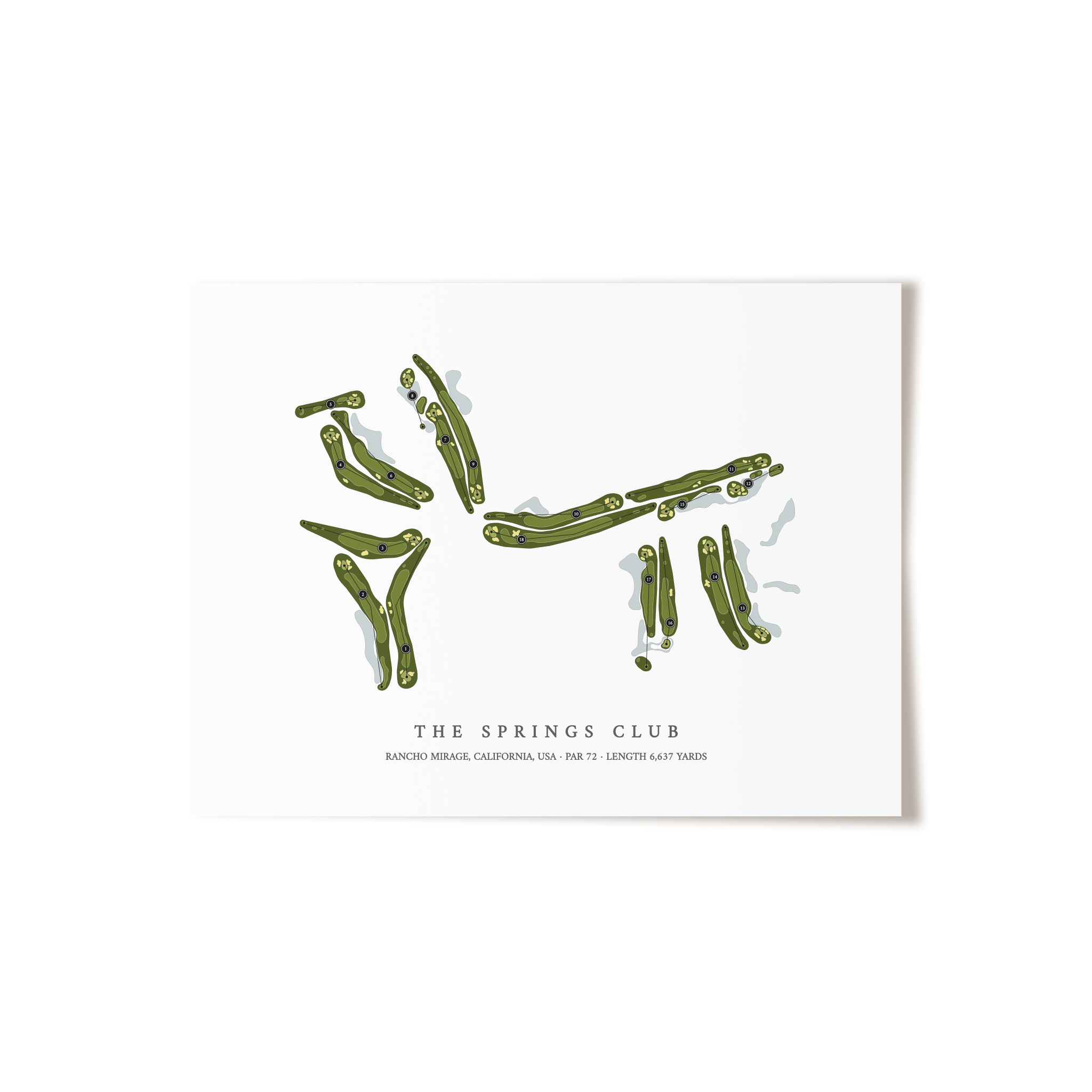 The Springs Club | Golf Course Map | Unframed