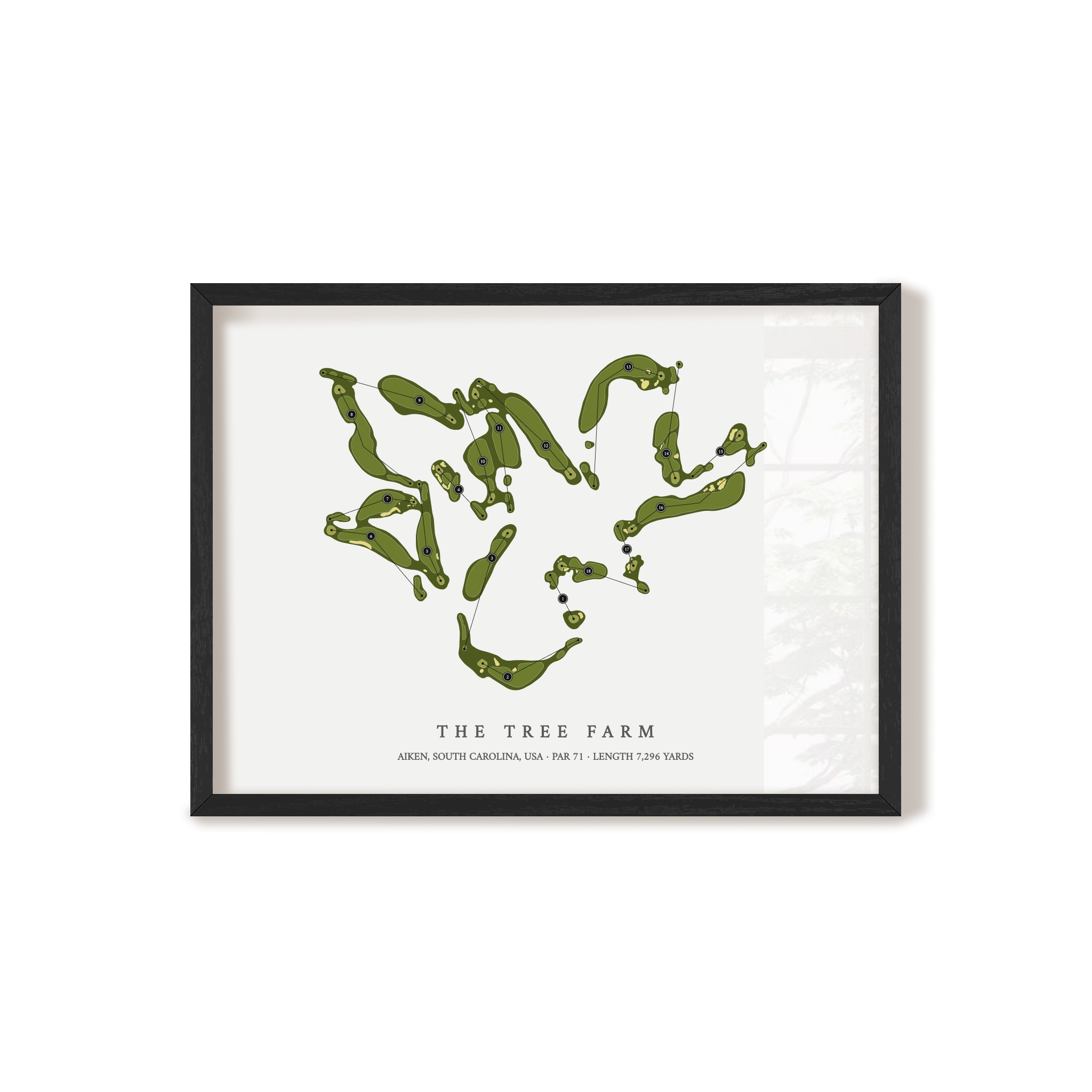 The Tree Farm | Golf Course Map | Black Frame