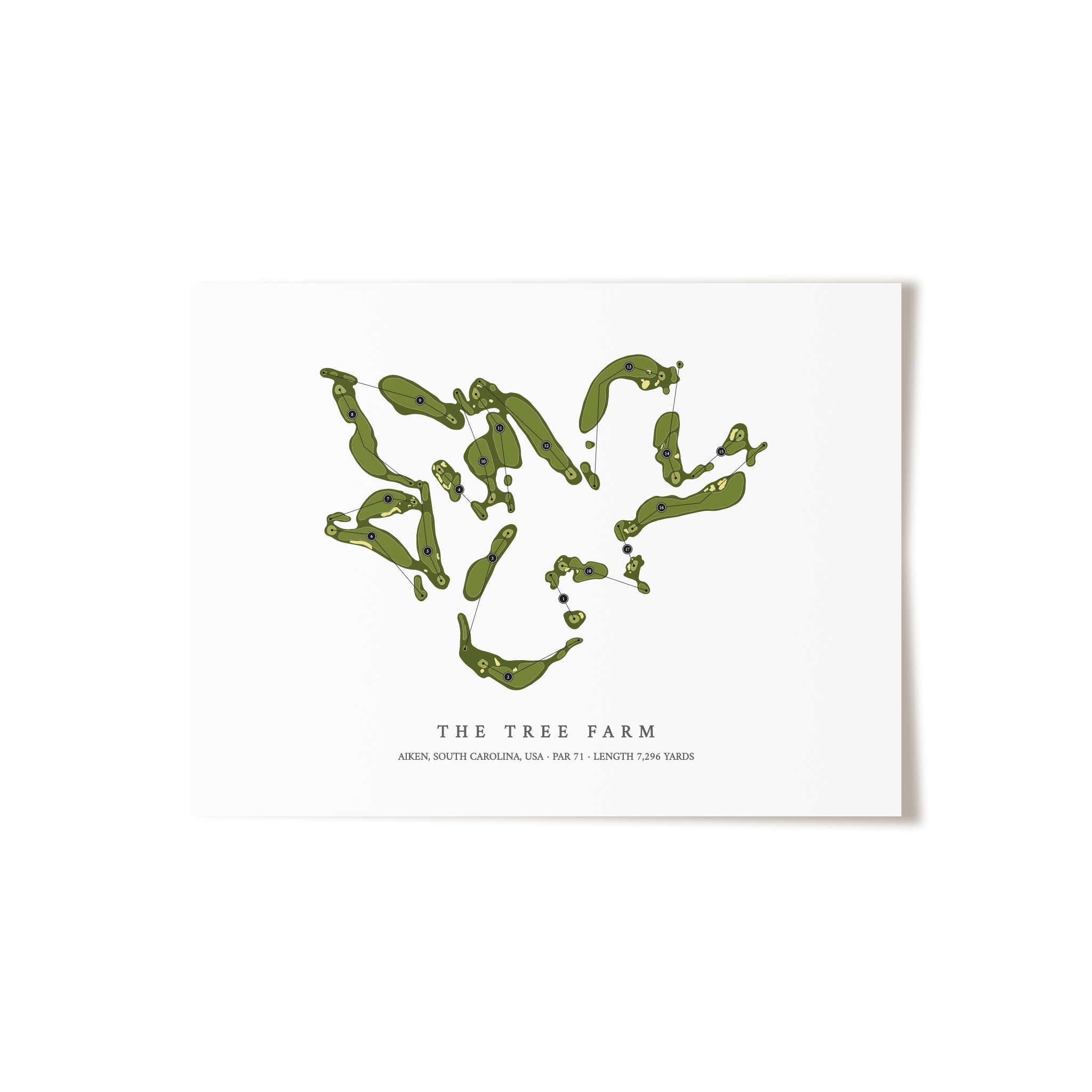 The Tree Farm | Golf Course Map | Unframed