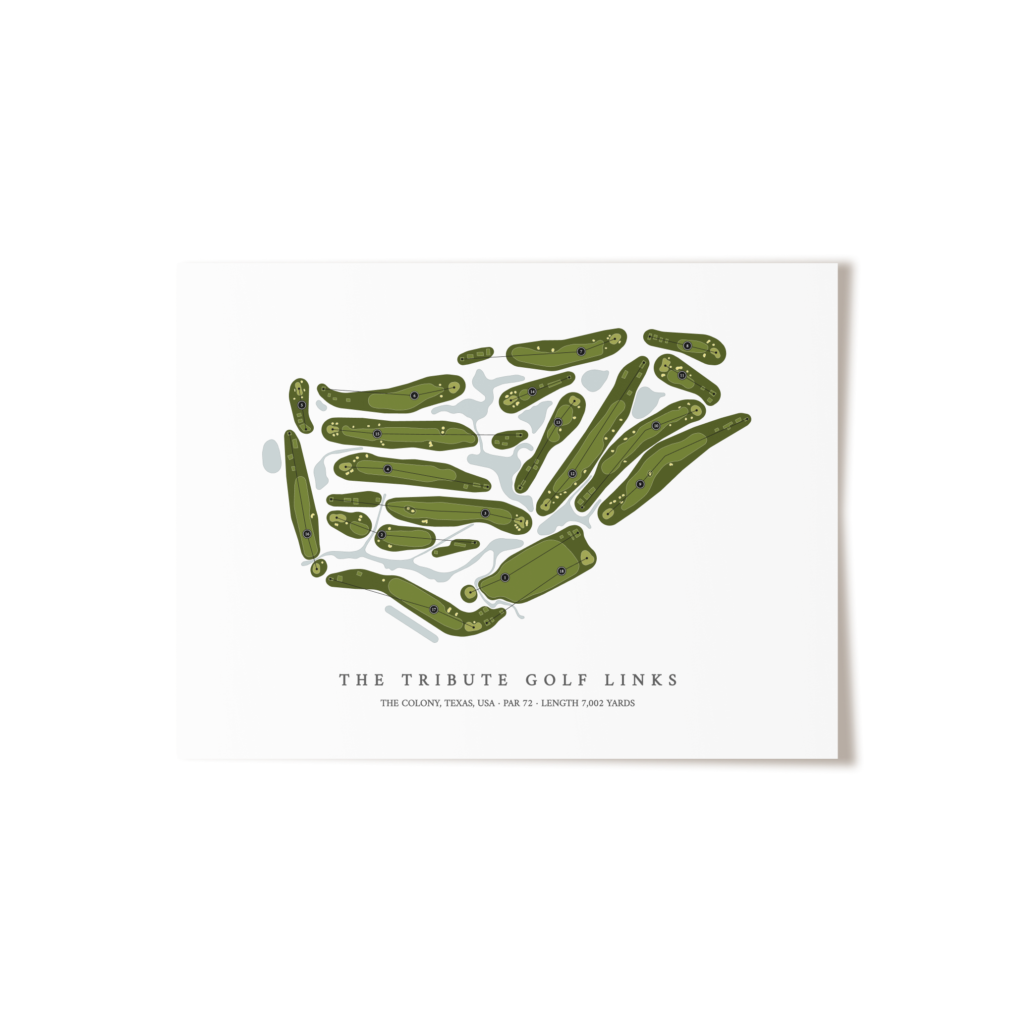 The Tribute Golf Links | Golf Course Map | Unframed