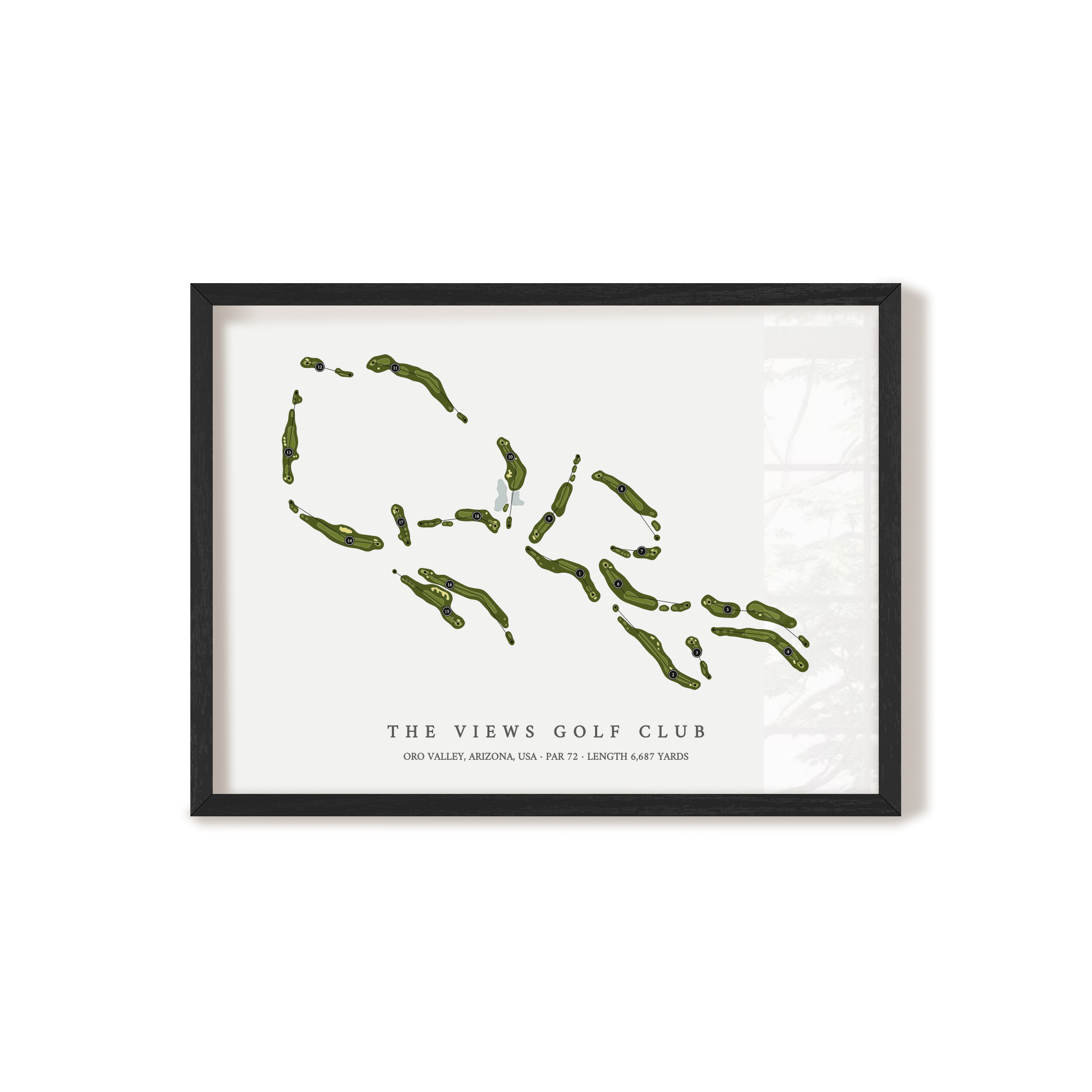 The Views Golf Club | Golf Course Map | Black Frame