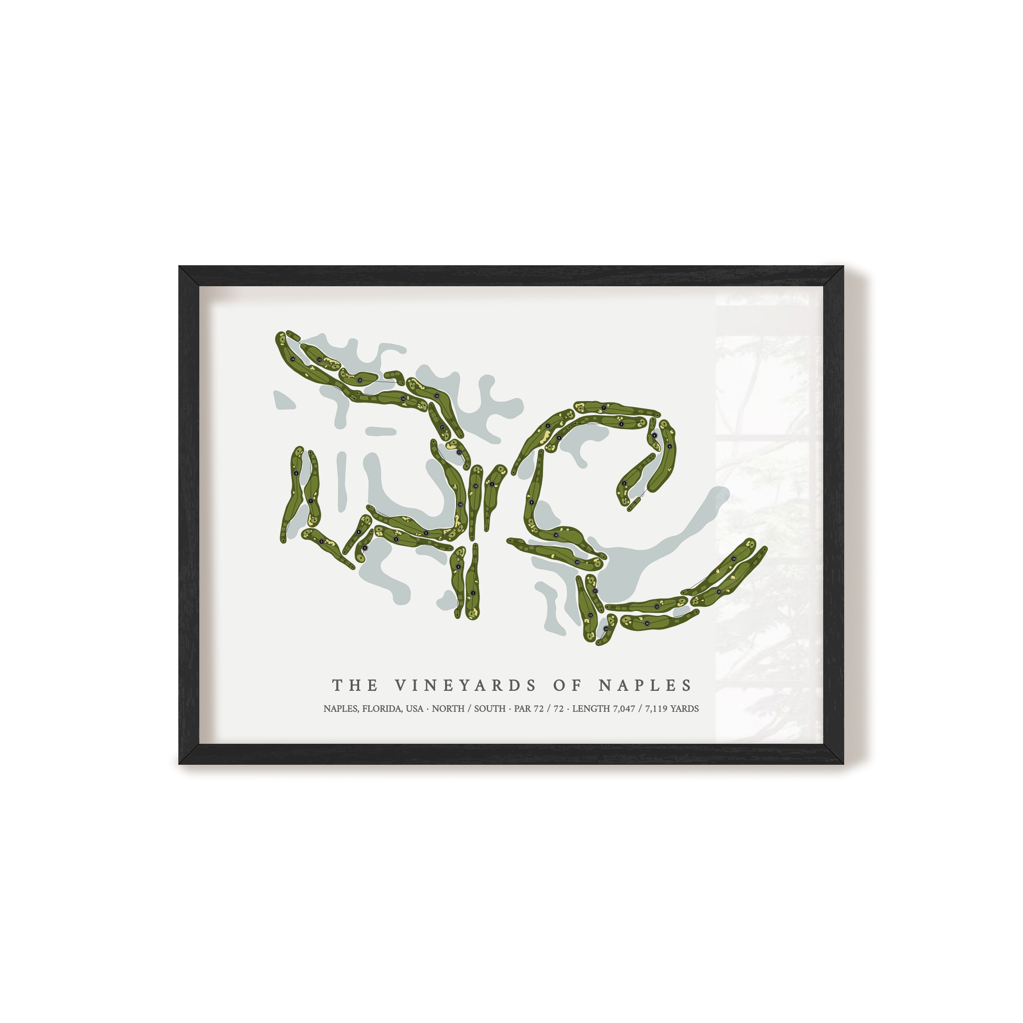 The Vineyards of Naples | Golf Course Map | Black Frame