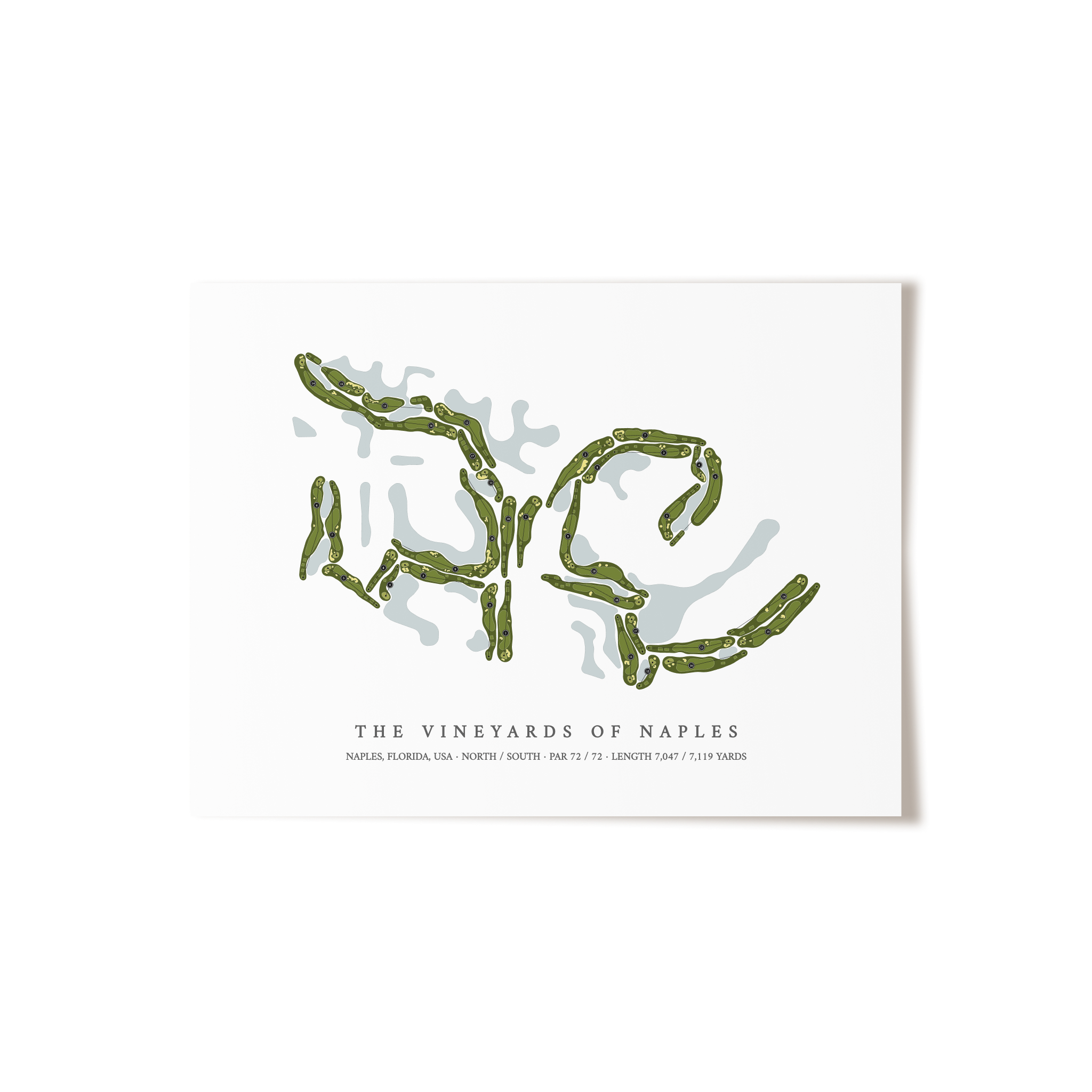 The Vineyards of Naples | Golf Course Map | Unframed
